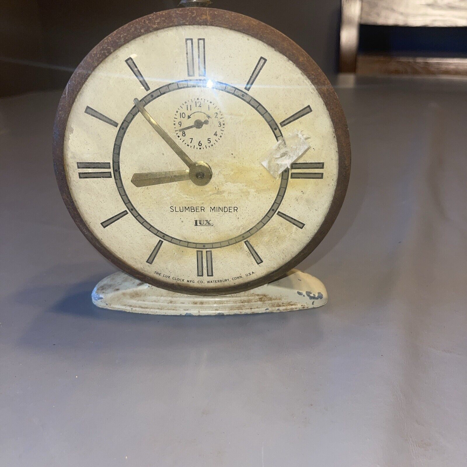 Rare Vintage Lux “Slumber Minder” RETRO Wind-Up Alarm Clock.