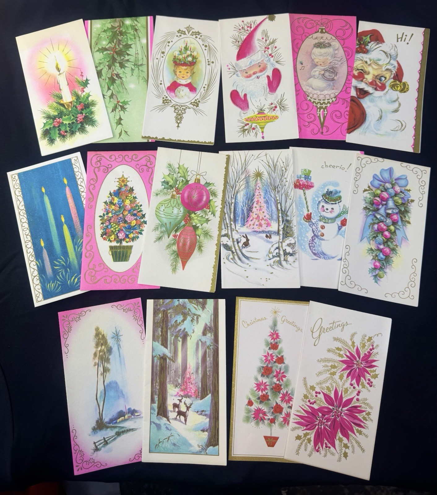 Vintage 1950’s Christmas Cards With Envelopes Lot Of 25 UNUSED Assortment