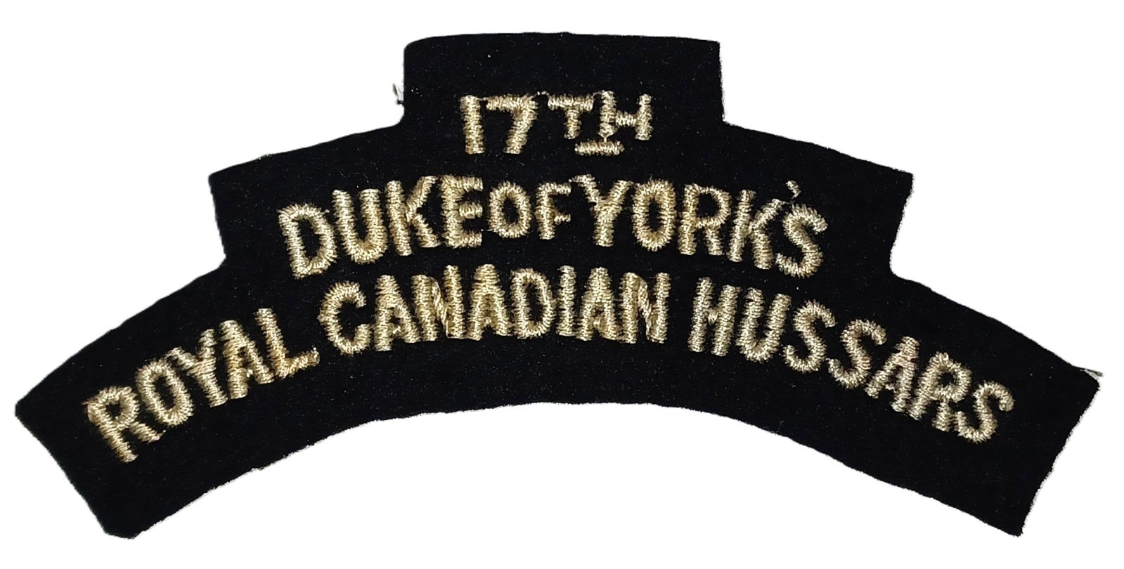 17th Duke of York\'s Royal Canadian Hussars Cloth Shoulder Title 17th Duke of York\'s Royal Canadian Hussars Cloth Shoulder Title