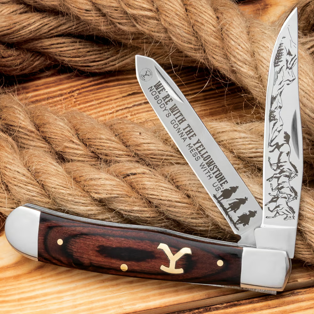 Yellowstone Ranch Hand 2 Blade Trapper Pocket Knife Folder BK5995 Fancy Wood New Yellowstone Ranch Hand 2 Blade Trapper Pocket Knife Folder BK5995 Fancy Wood New