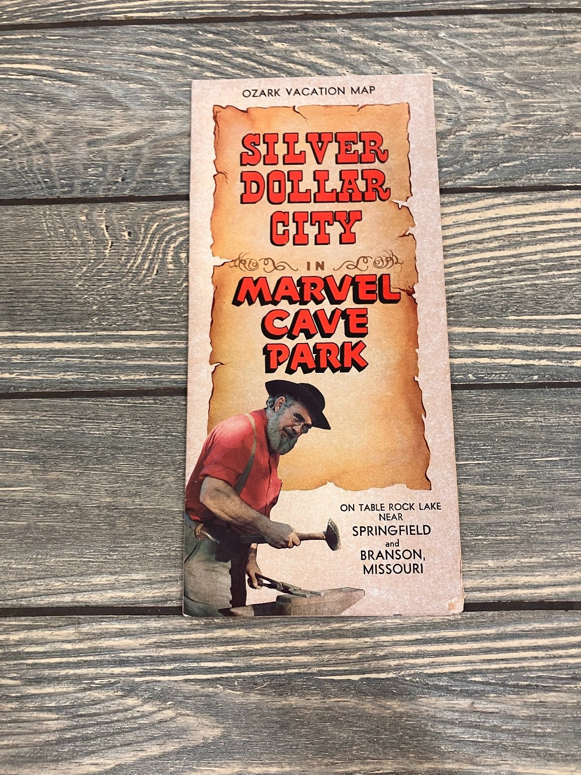 Vintage Silver Dollar City Marvel Cave Park Branson MO Ozark Map Brochure