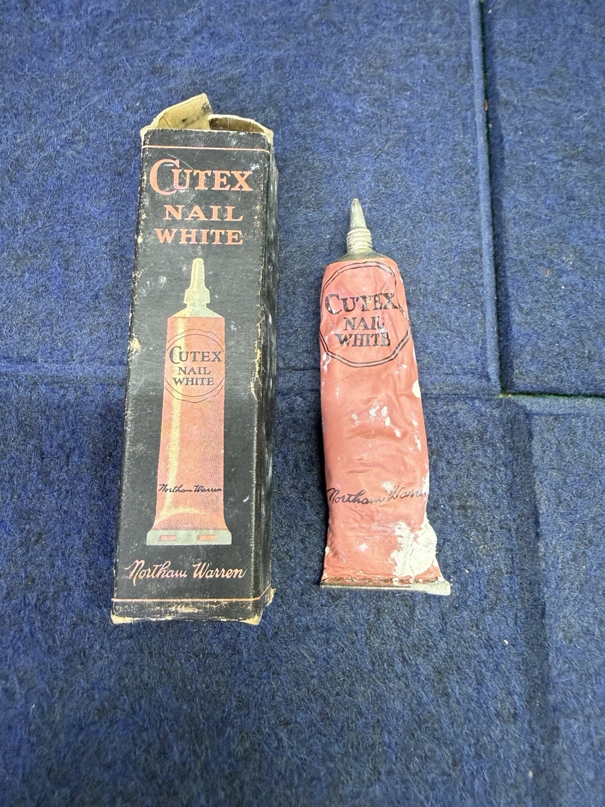 Antique c.1920s Cutex Nail White Tube & Original Box Northam Warren Manicure