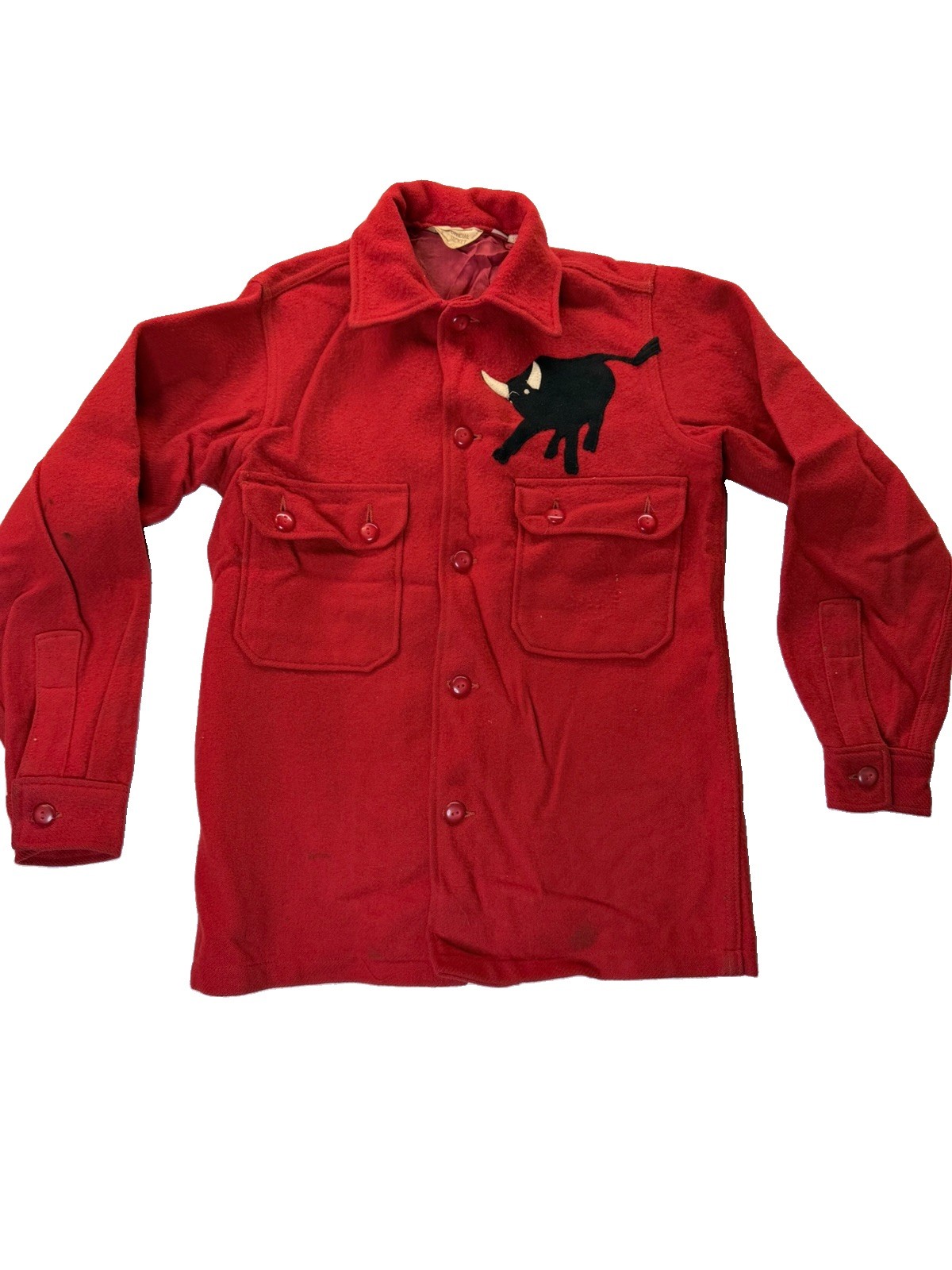 Vintage BSA Red Wool Jacket 552 Size 18 Philmont Bull 14th World Jamboree