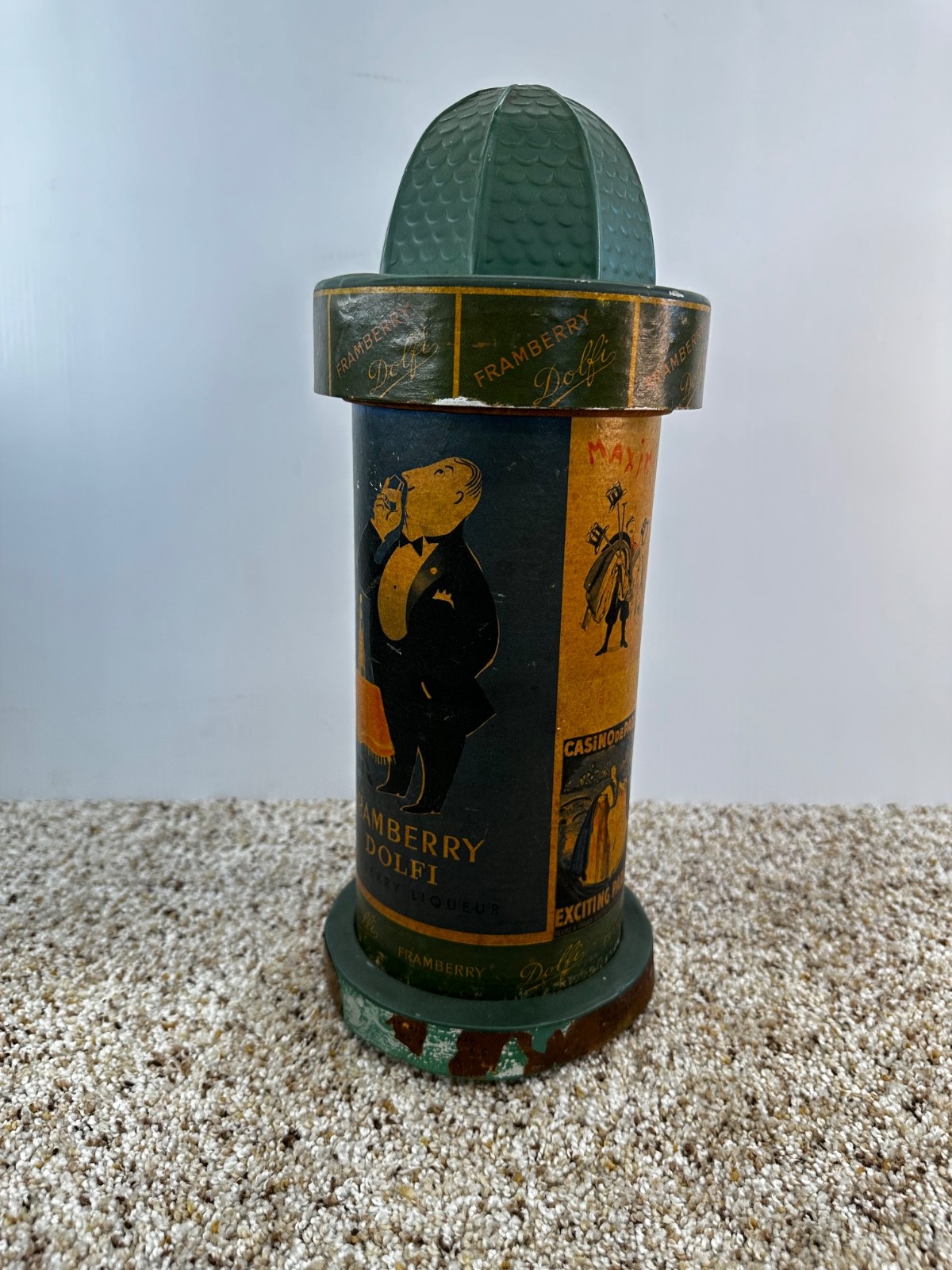 1949 Framberry Dolfi Raspberry Liqueur Bellows & Co Kiosk Bottle Container NYC 1949 Framberry Dolfi Raspberry Liqueur Bellows & Co Kiosk Bottle Container NYC