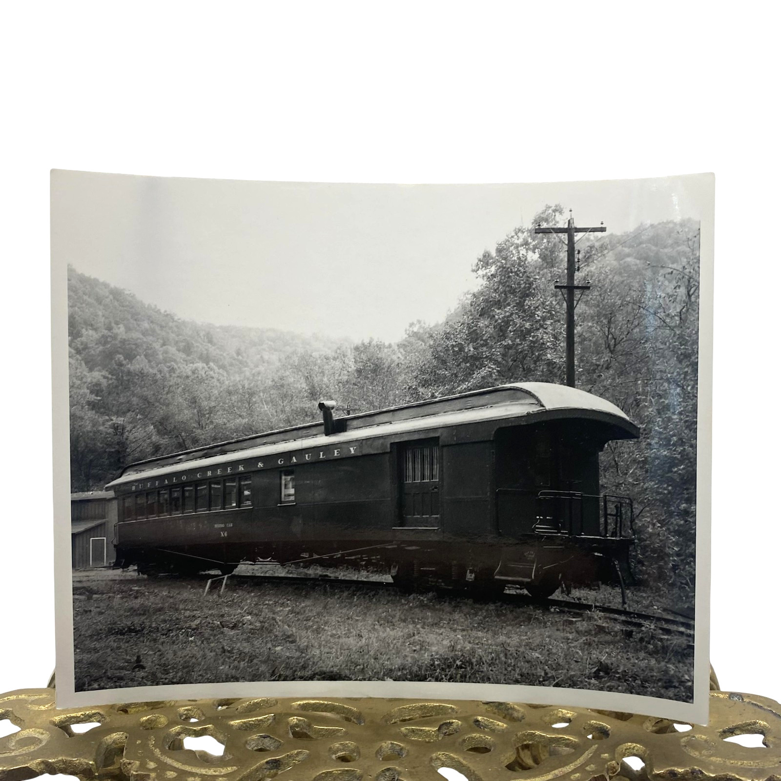 Vintage Buffalo Creek & Gauley Dining Car X6 Railroad Photo 4x5 B&W Original