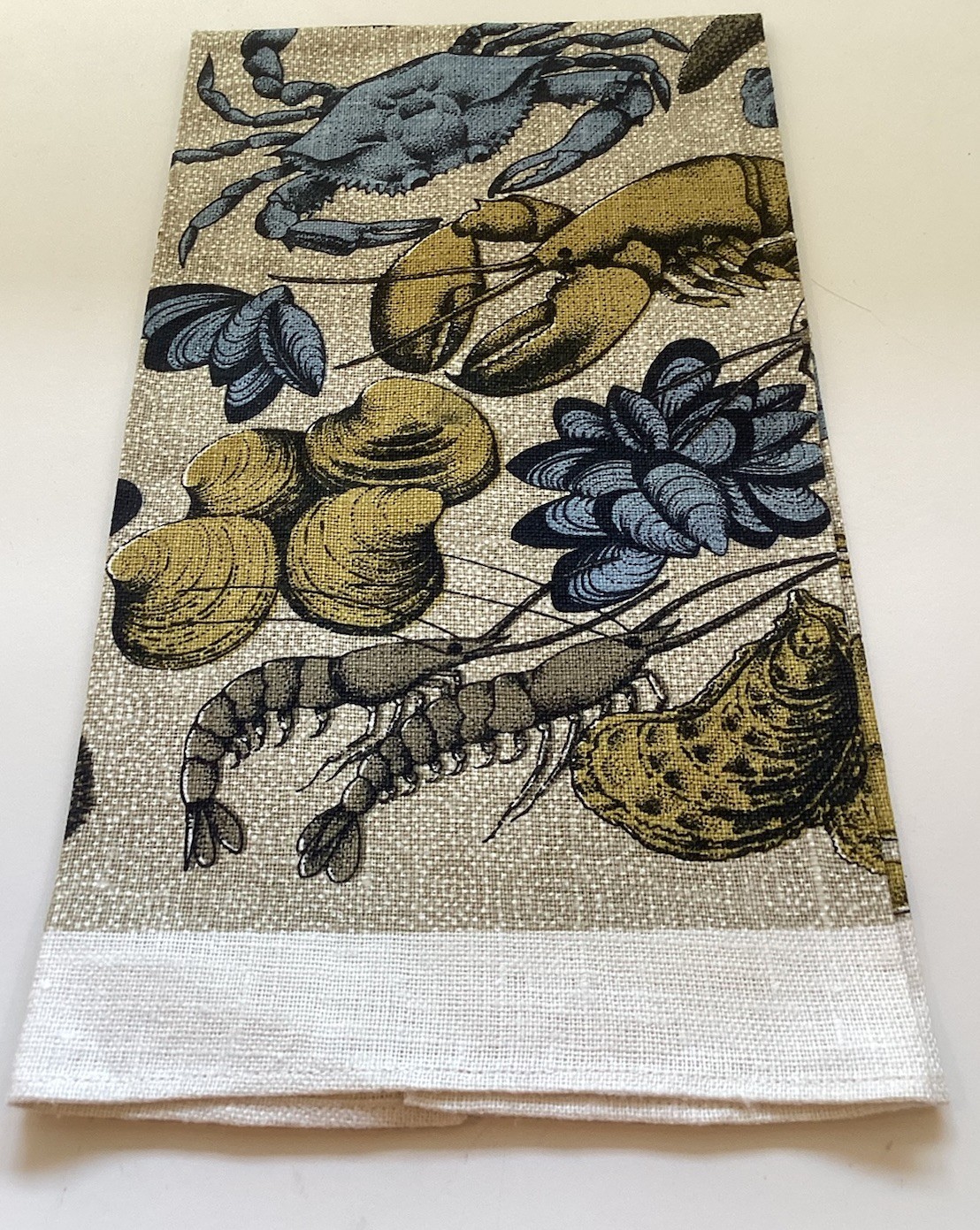 Vintage Lois Long MCM Linen Tea Towel “Seashells” Series 100% Linen Vintage Lois Long MCM Linen Tea Towel “Seashells” Series 100% Linen