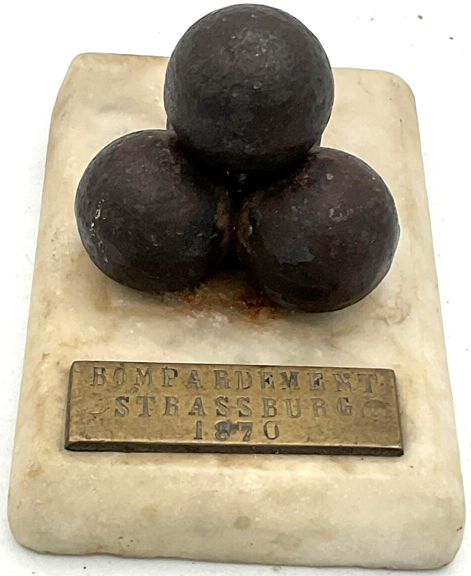 Bompardement Strassburg 1870 Commemorative Siege Strasbourg Cannon Musket Balls