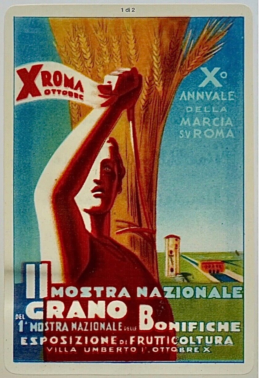KINGDOM OF ITALY IIst WHEAT EXHIBITION X° MARCH ON ROME PLASTIC MATERIAL CARD KINGDOM OF ITALY IIst WHEAT EXHIBITION X° MARCH ON ROME PLASTIC MATERIAL CARD