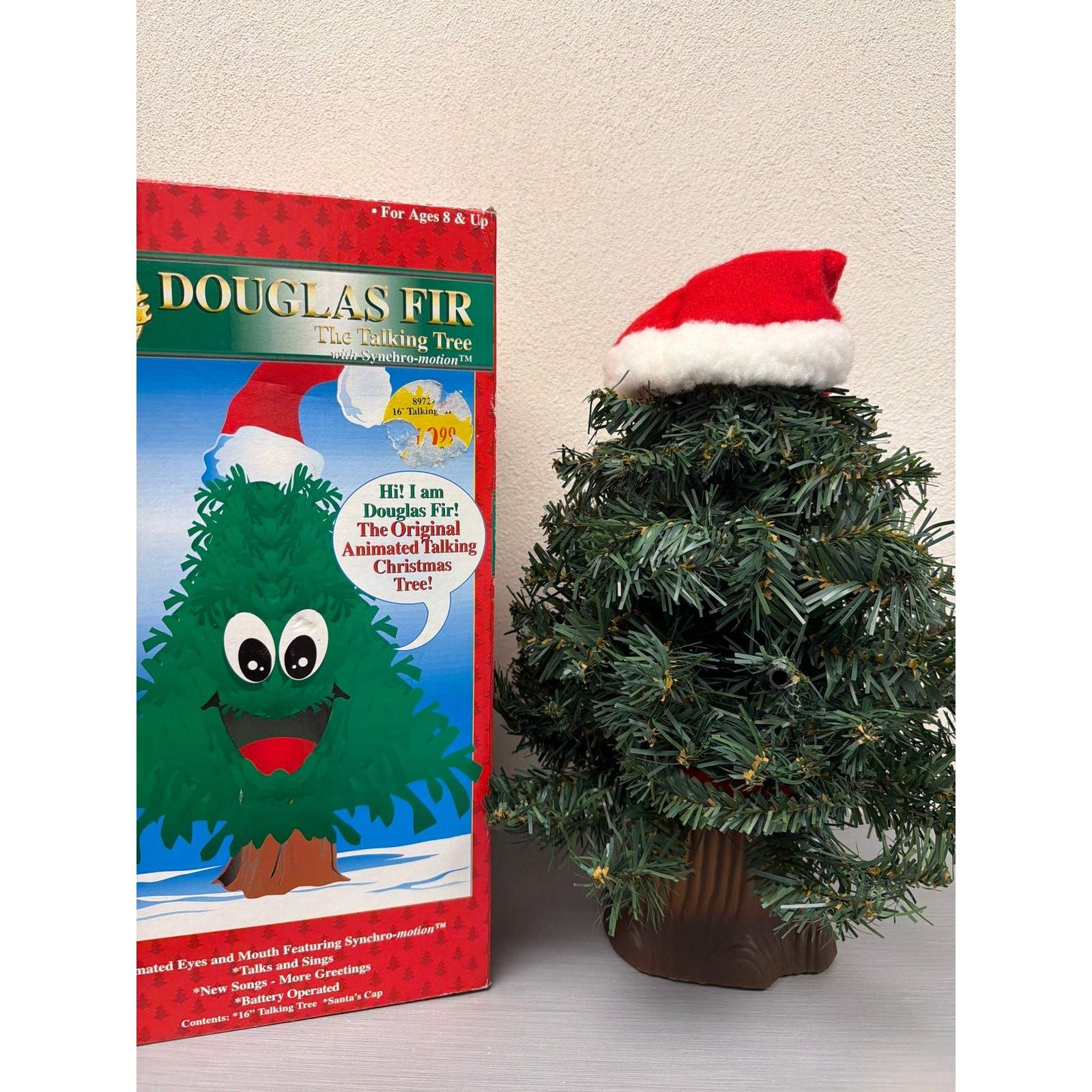 Gemmy 1996 Douglas Fir The Animated Talking Singing Christmas Tree with Box