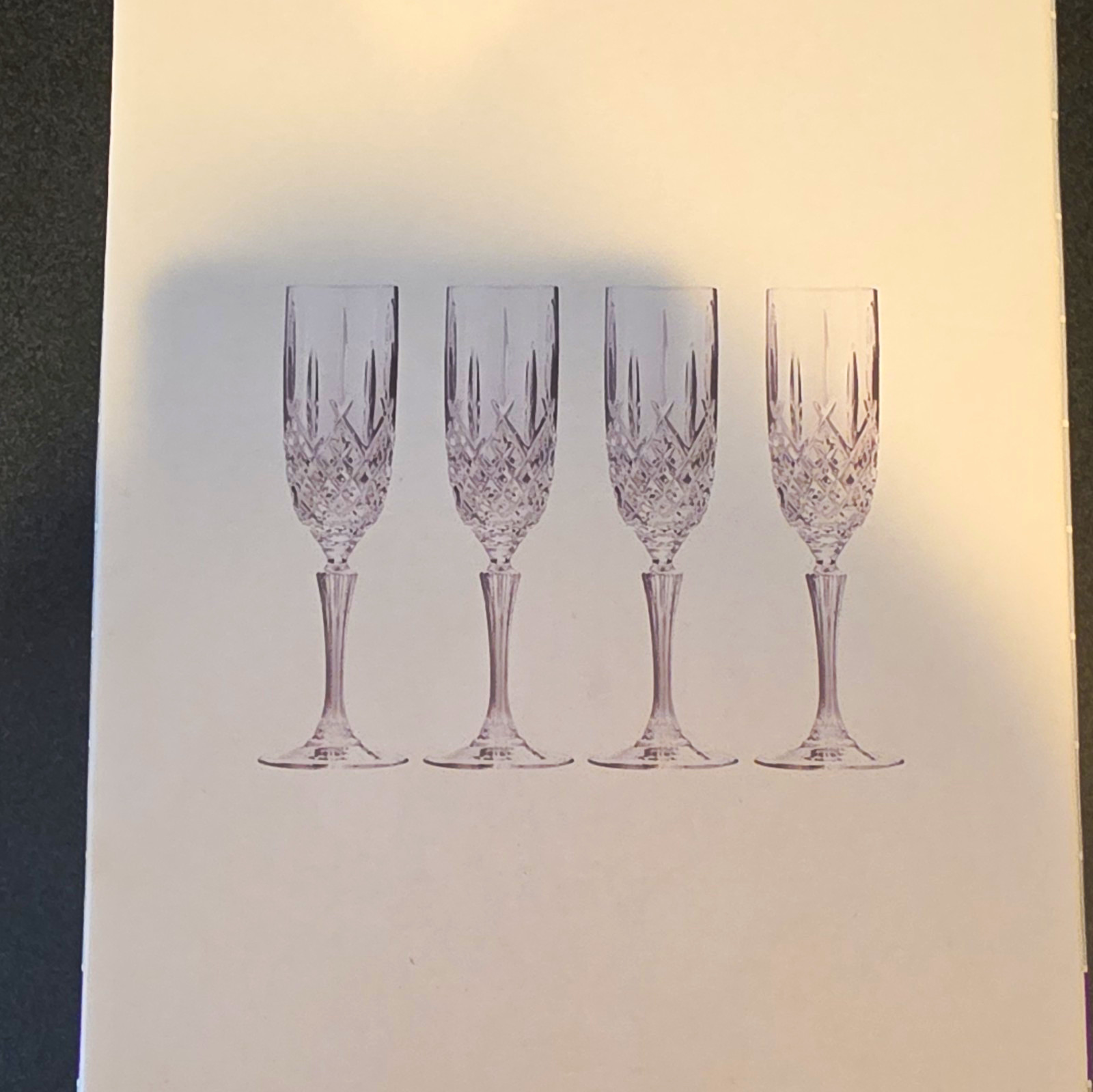Marquis by Waterford Crystal Diamond Cut Champagne Flutes Set of 4 6 oz Clear