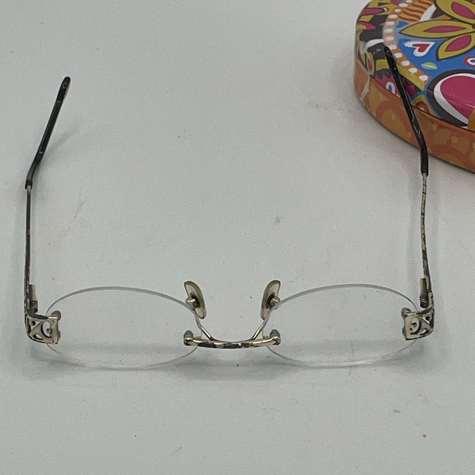 Vintage Brighton Handmade Folding readers Silver Tone