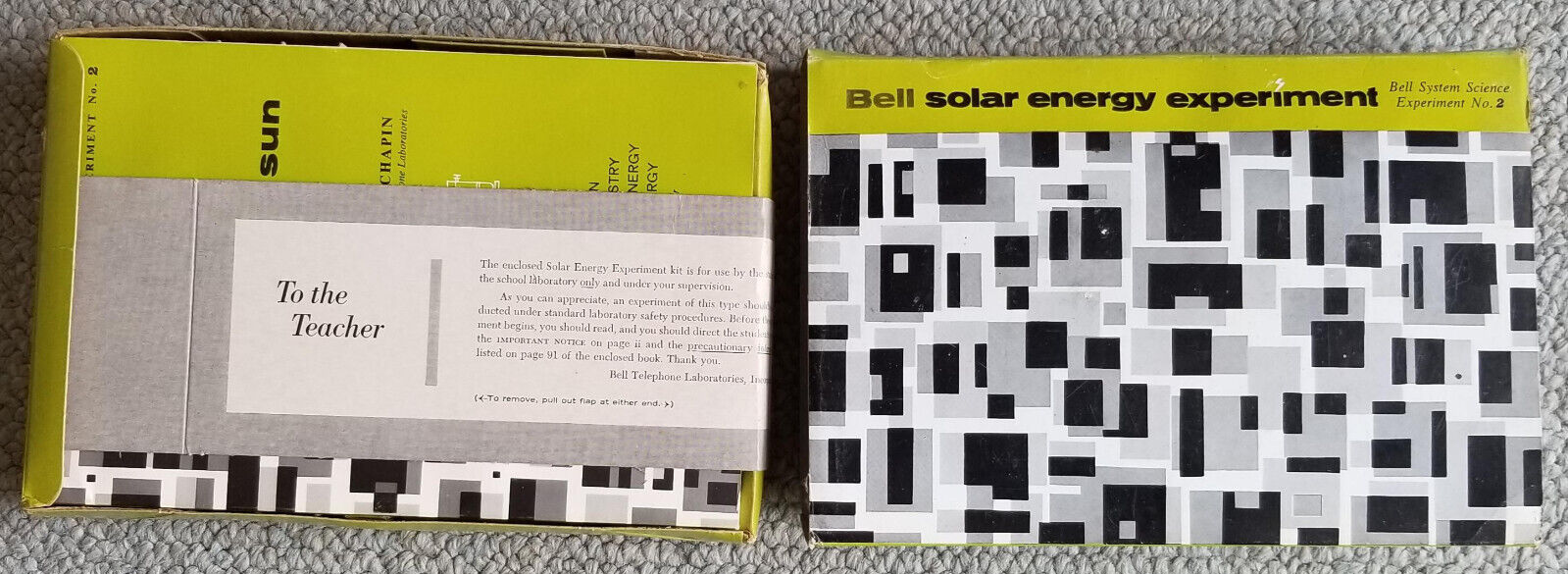 1962 Vintage Bell System Solar Energy Science Experiment No. 2 WITH TEACHER WRAP