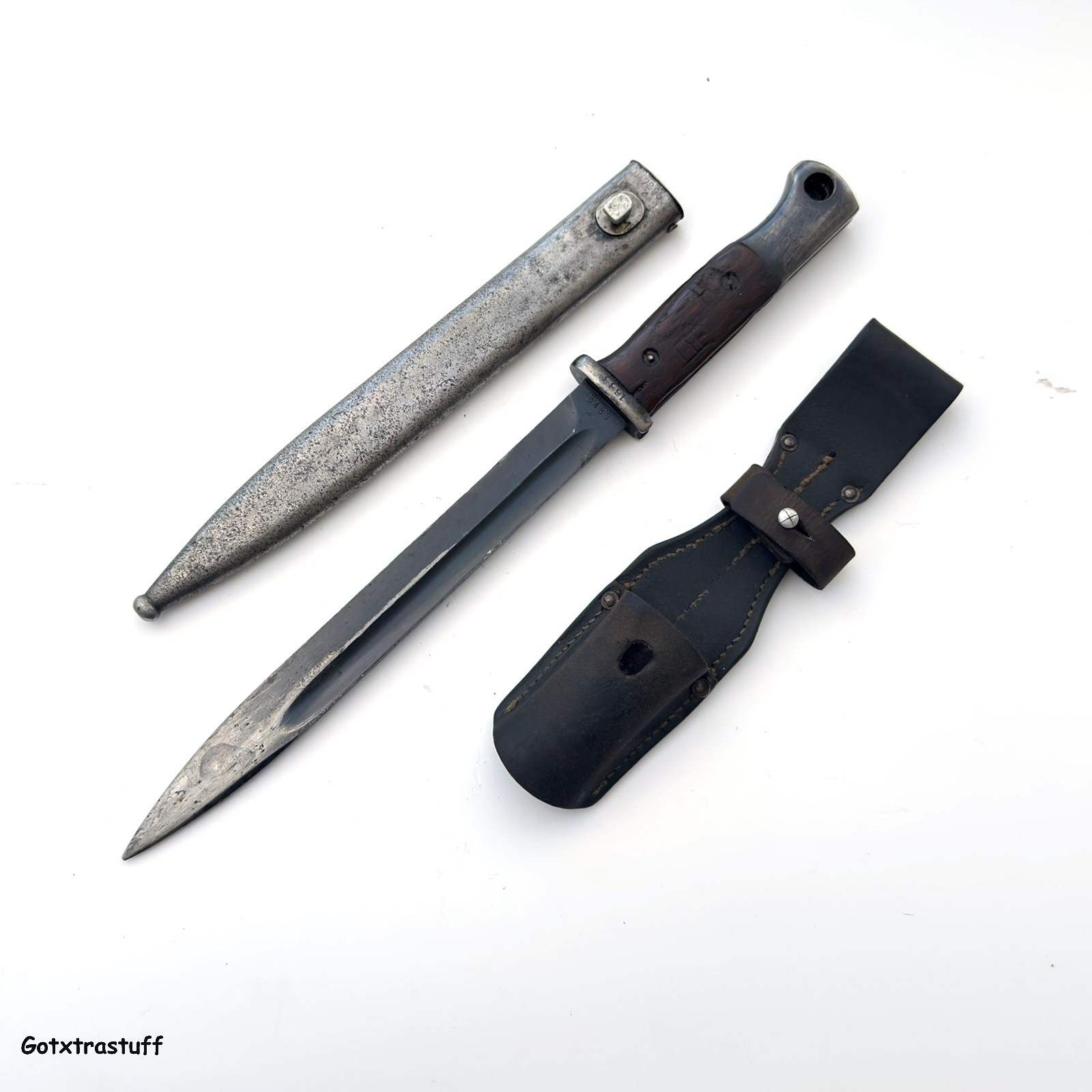 German 98 Bayonet and Scabbard F. HERDER A.SN with dated 1940 Frog.