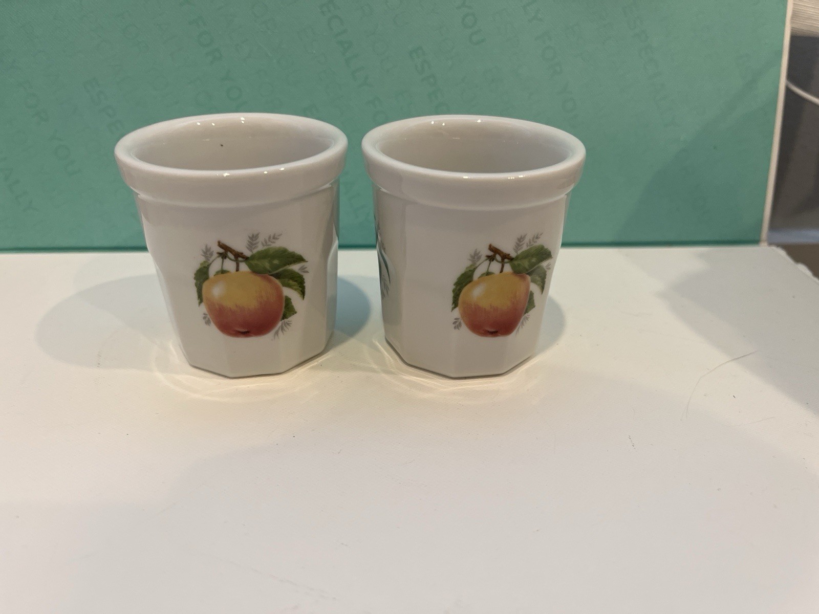 Pillivuyt France White Porcelain Jam Condiment Jar with Fruit Pattern