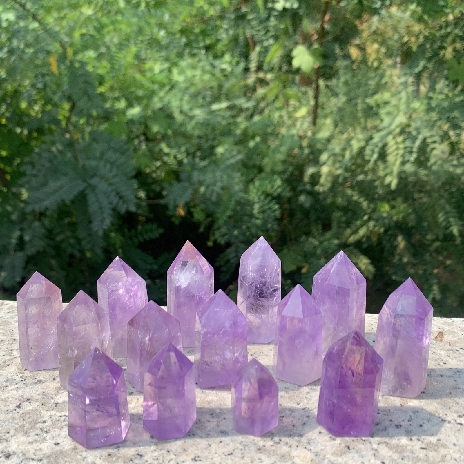 1LB Natural amethyst quartz obelisk crystal wand point healing random