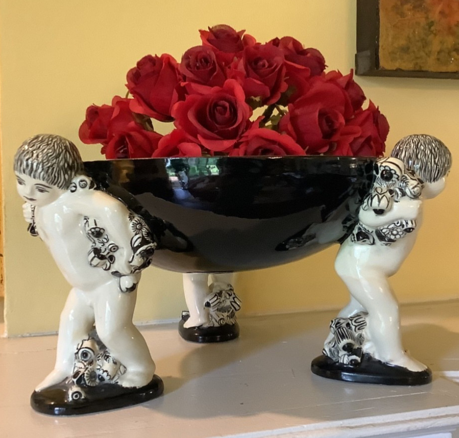 RARE Wiener Werkstatte Putti Centerpiece, c1910, Art Nouveau, Michael Powolny RARE Wiener Werkstatte Putti Centerpiece, c1910, Art Nouveau, Michael Powolny