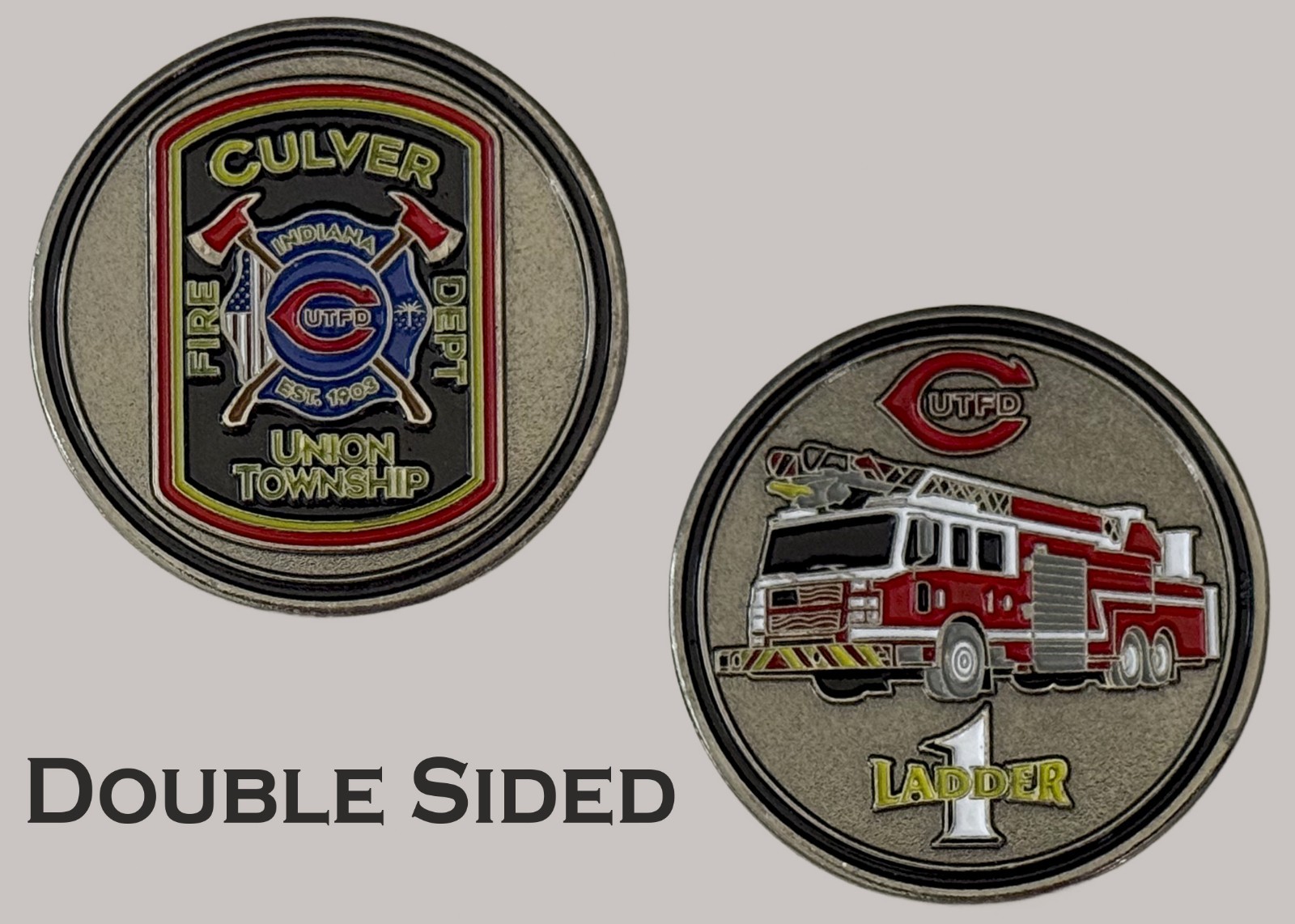 Union Township Culver Fire Department Ladder 1 Challenge Coin  J#16