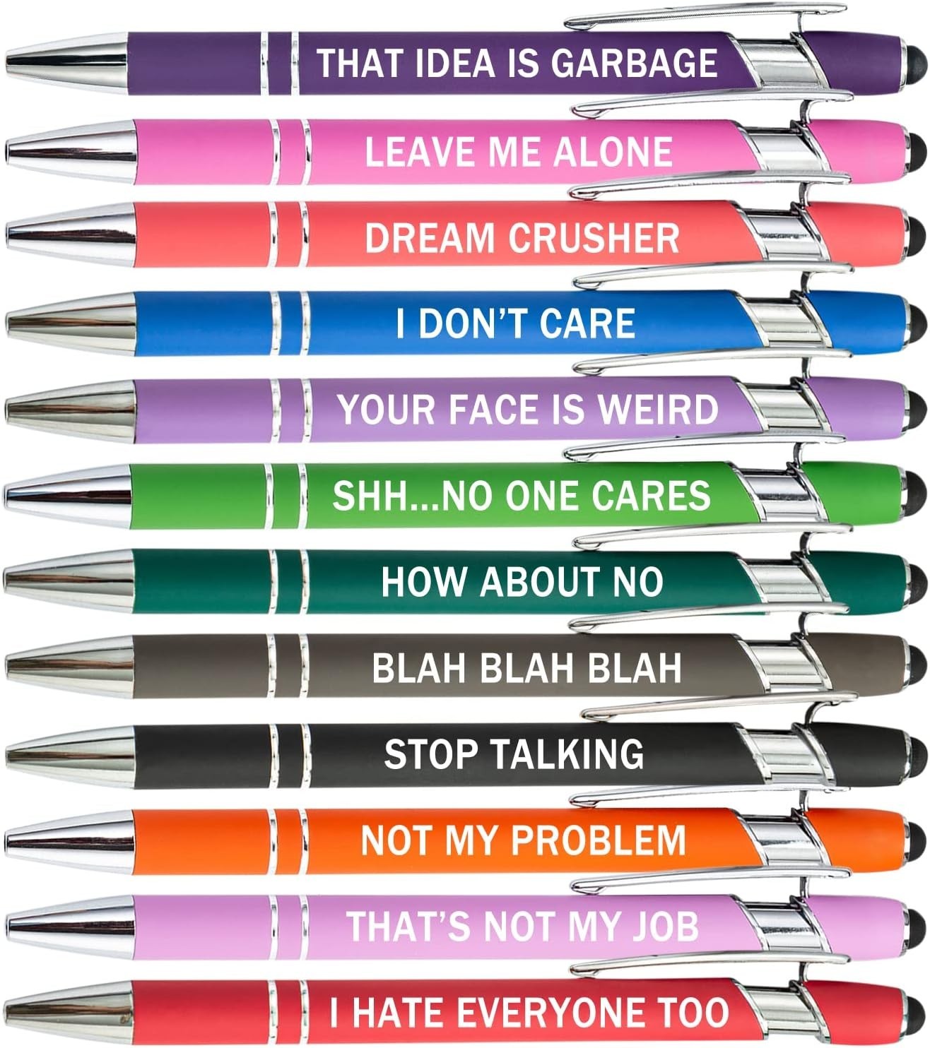 PASISIBICK 48PCS Funny Sarcastic Ballpoint Pens Stylus Black Ink Office Gifts