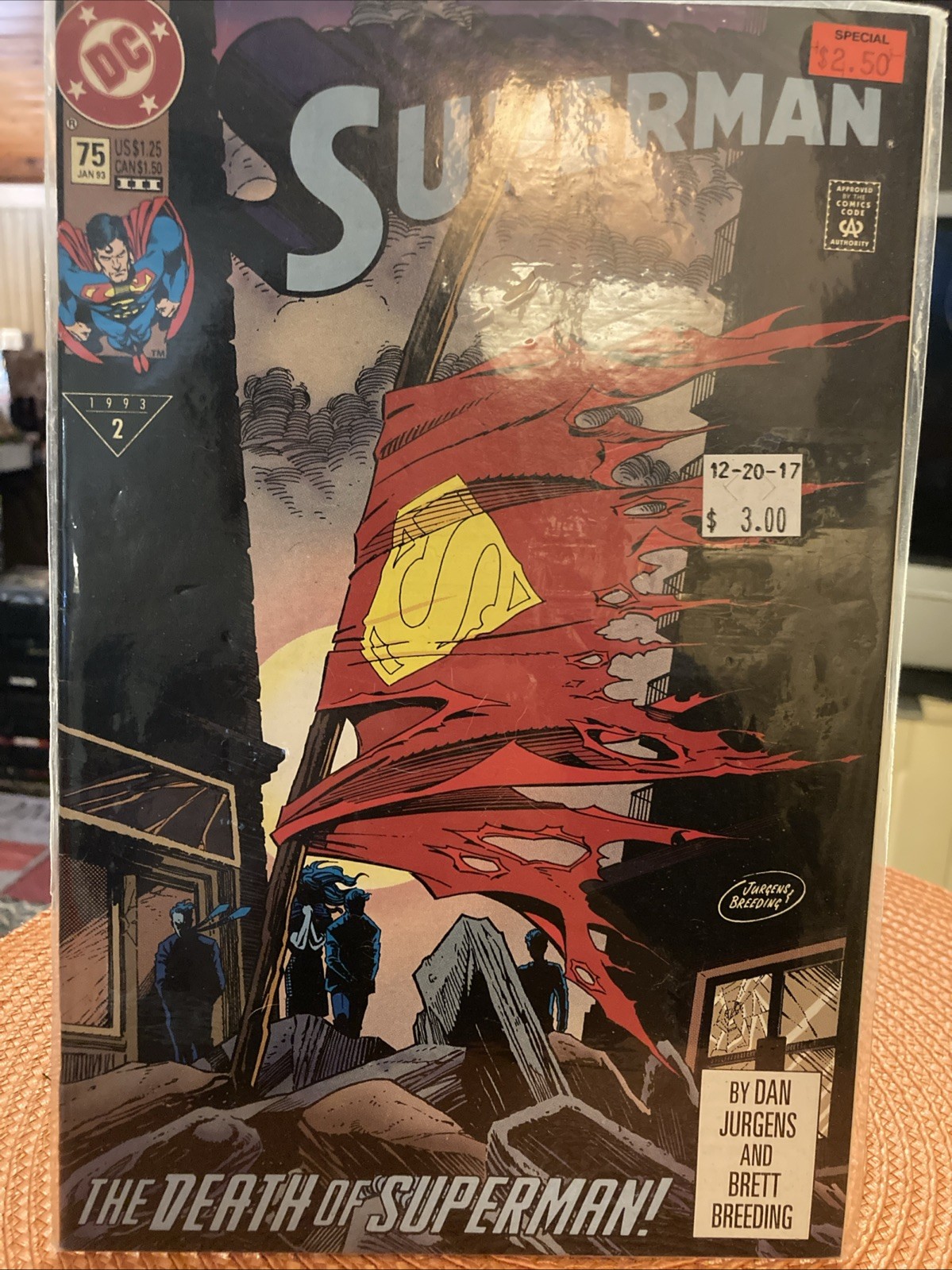 DC Comics SUPERMAN v2 #75 · NEWSSTAND VARIANT · 1ST PRINT 1/1993