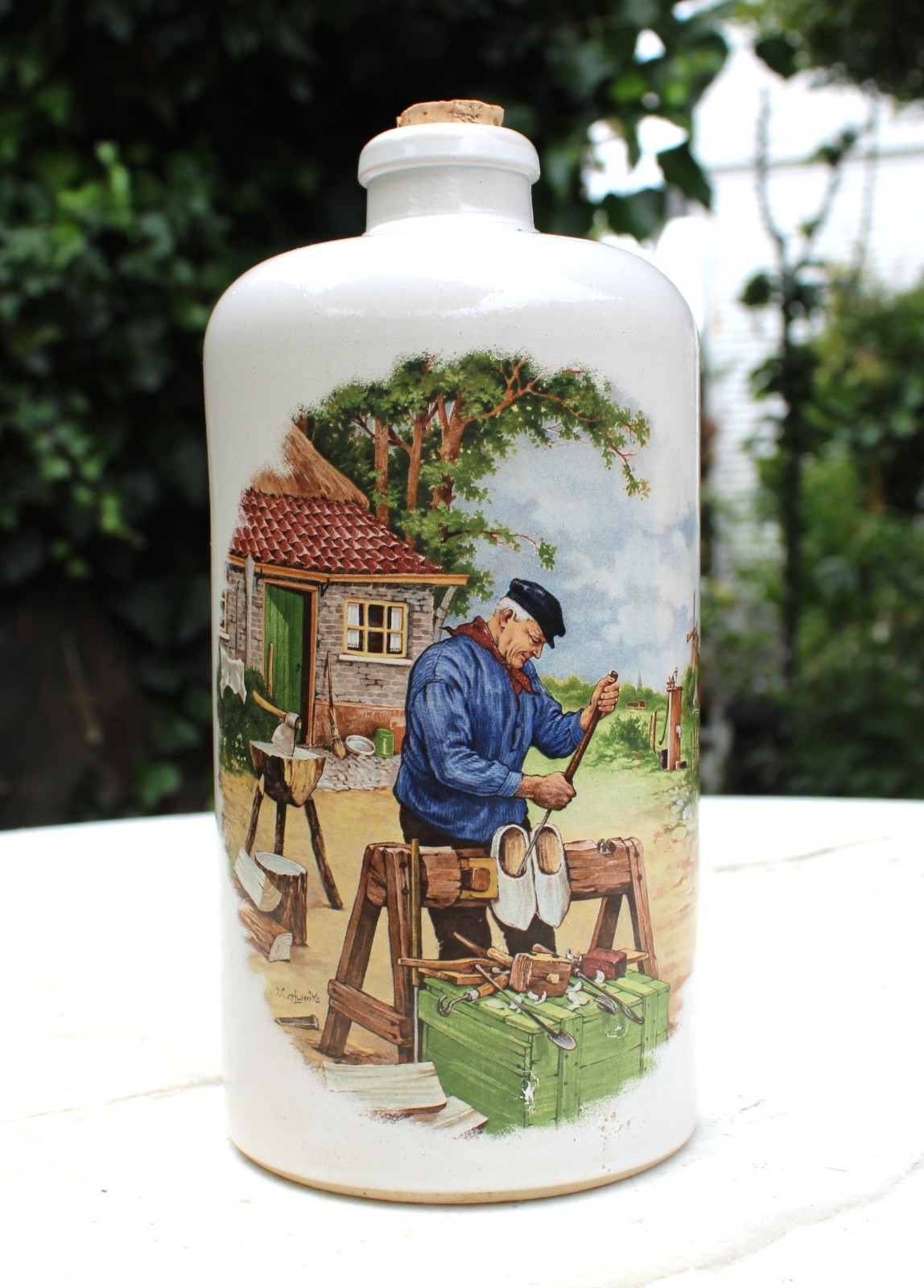 Vintage Wine Bottle MKM Germany Ceramic Signed Pottery 0.7 Liter Vintage Wine Bottle MKM Germany Ceramic Signed Pottery 0.7 Liter