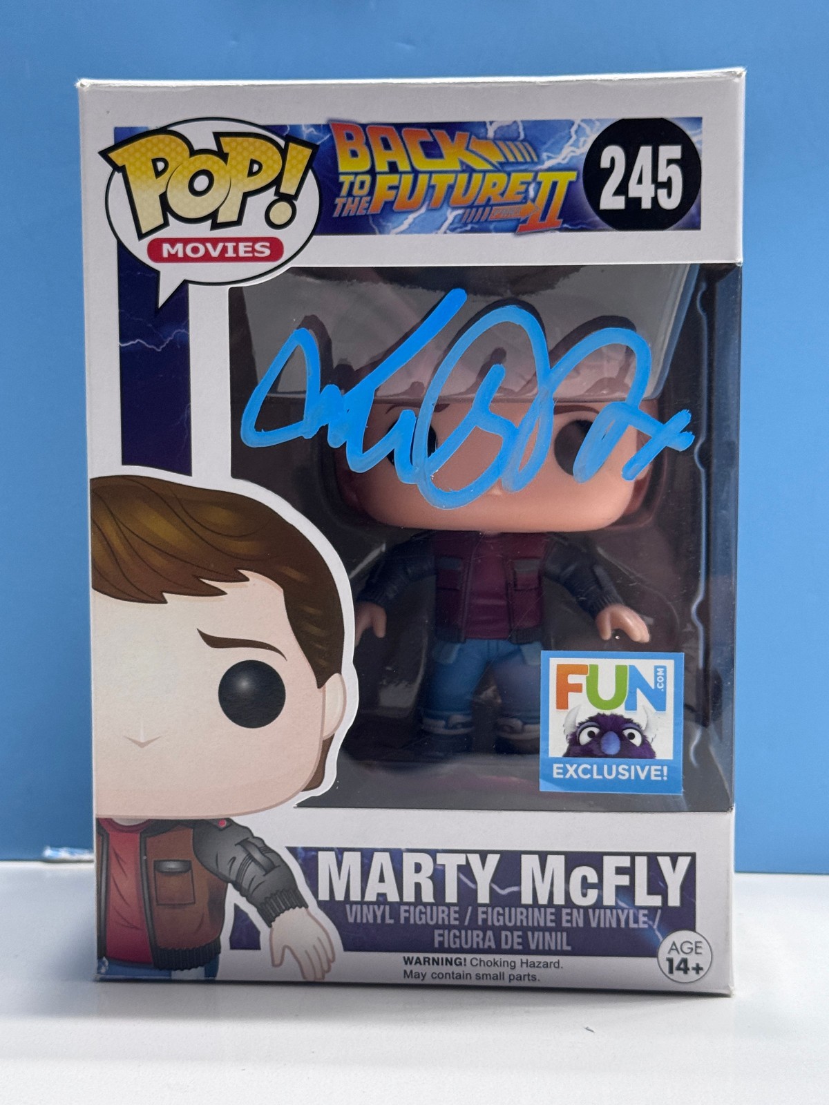 Funko Pop BACK TO FUTURE - MARTY McFLY fun excl. #245 SIGNED AUTHENTICATED COA