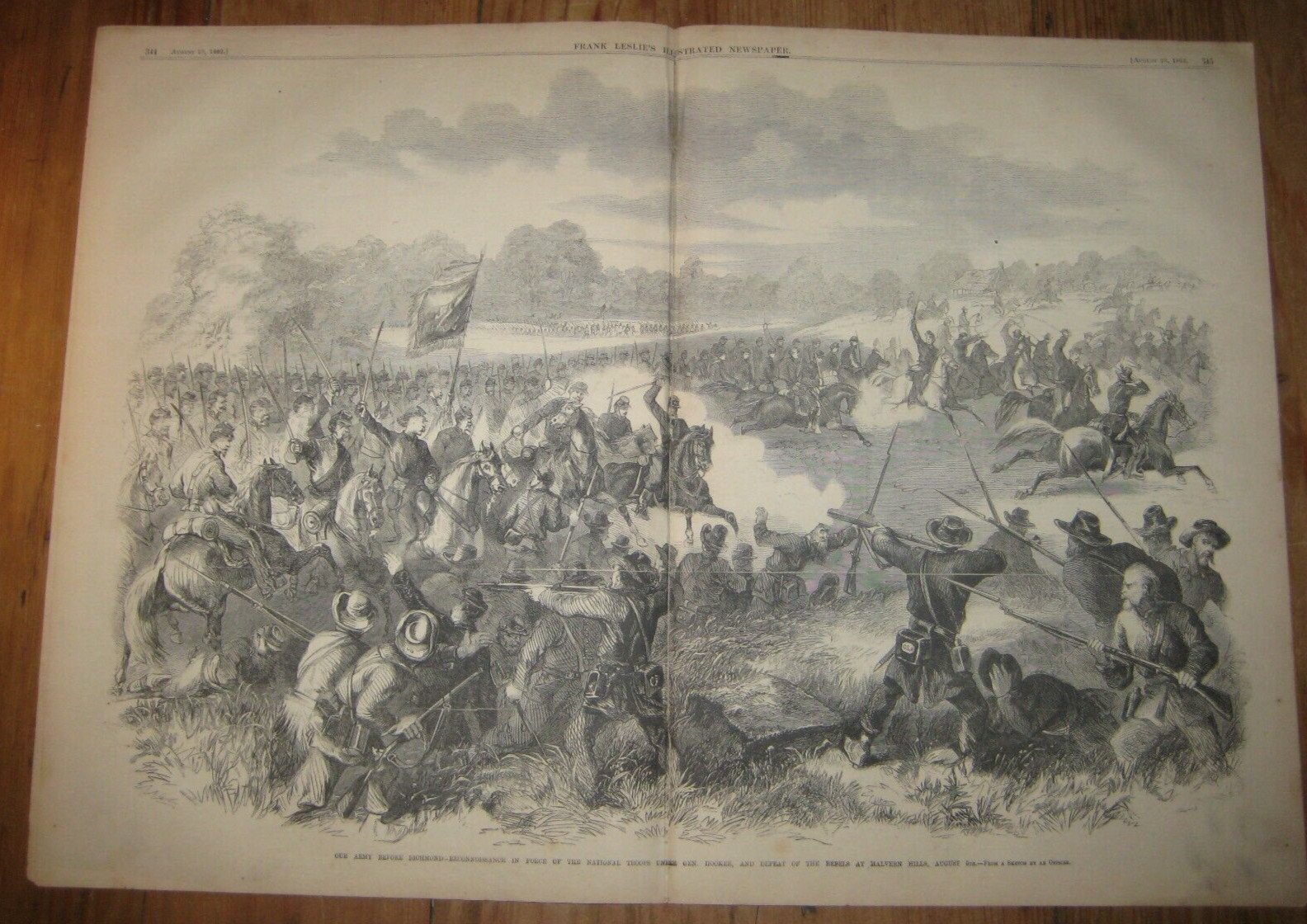 1862, Frank Leslie's, Battle of Malvern Hills & California Gold Mining + 1862, Frank Leslie's, Battle of Malvern Hills & California Gold Mining +