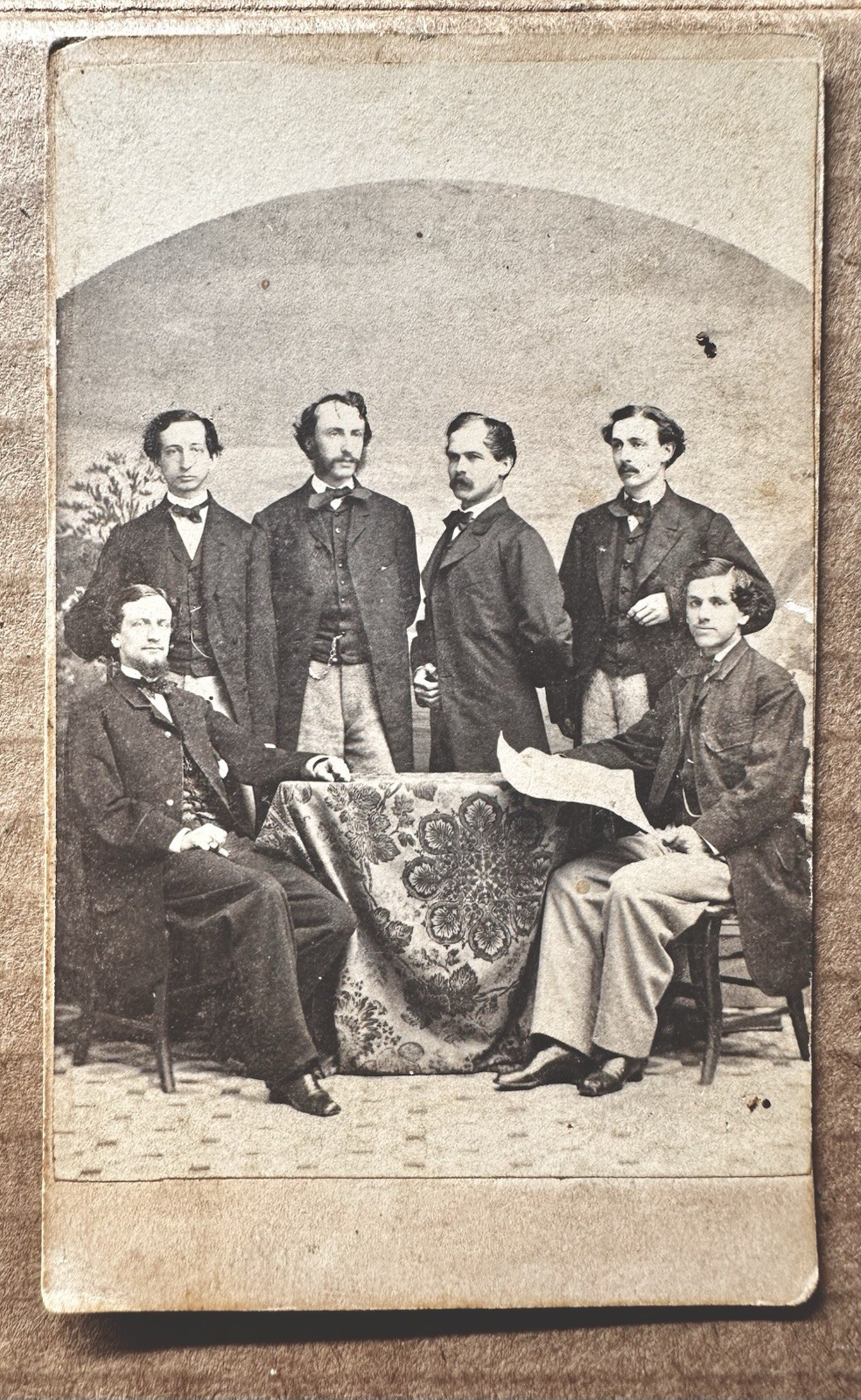 1860s CDV New York Men Meeting Holding Document Civil War Era Photo Political