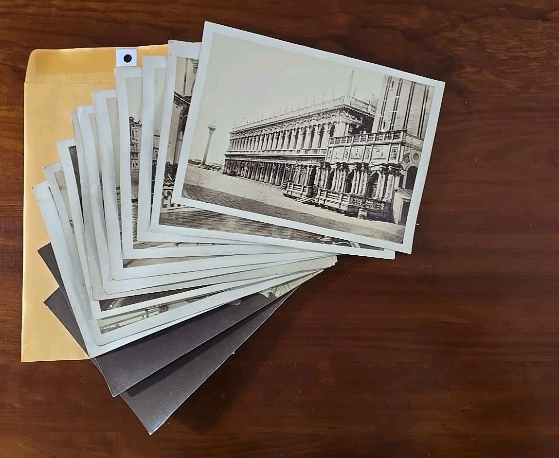 Venice Italy B+W Prints Very Old  From 1900 Lot Of 12 Not Book Pages 