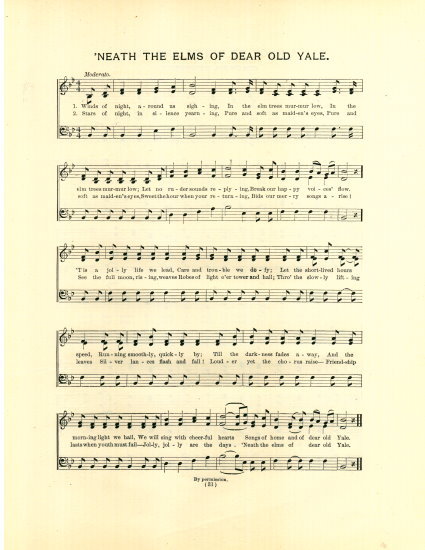 YALE UNIVERSITY Antique Song Sheet c1903 