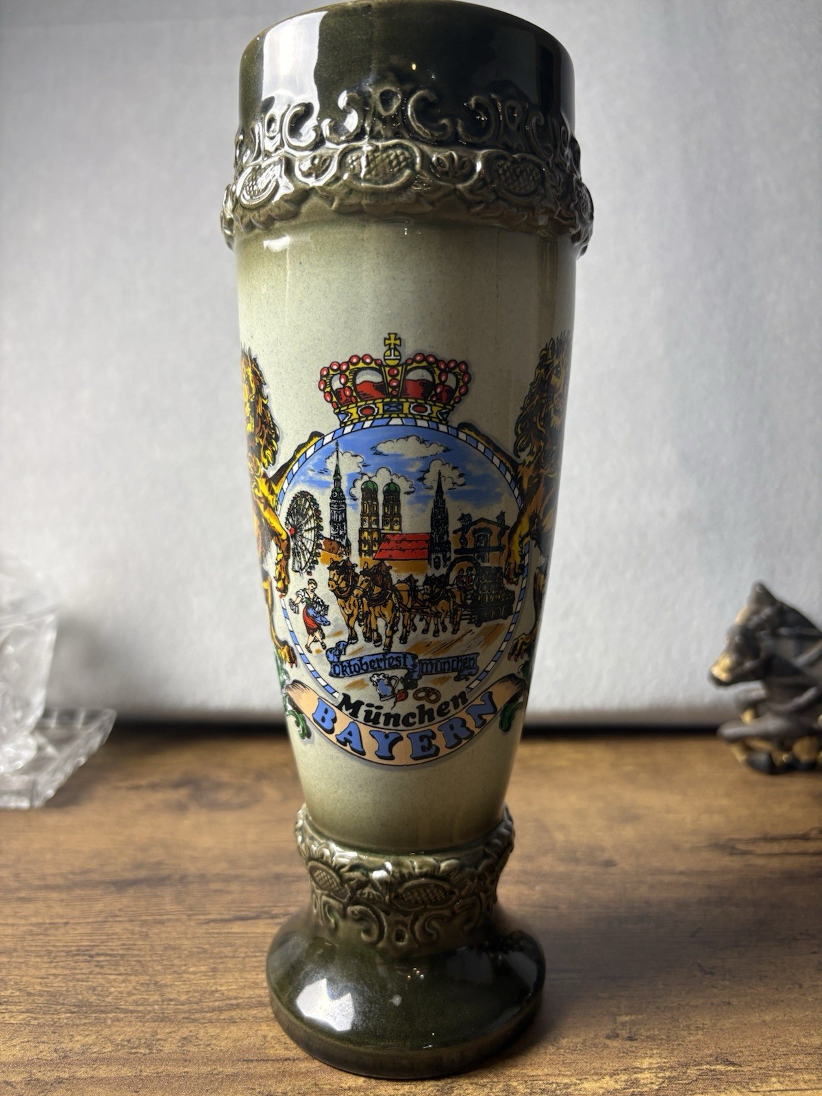 Handarbeit Vintage Beer Stein Made in Germany Bayern Coat Of Arms