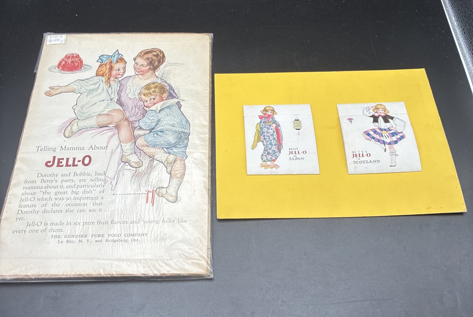 Vintage Jell-O Gelatin Original Advertising Page & Miss Jell-O Japan Scotland