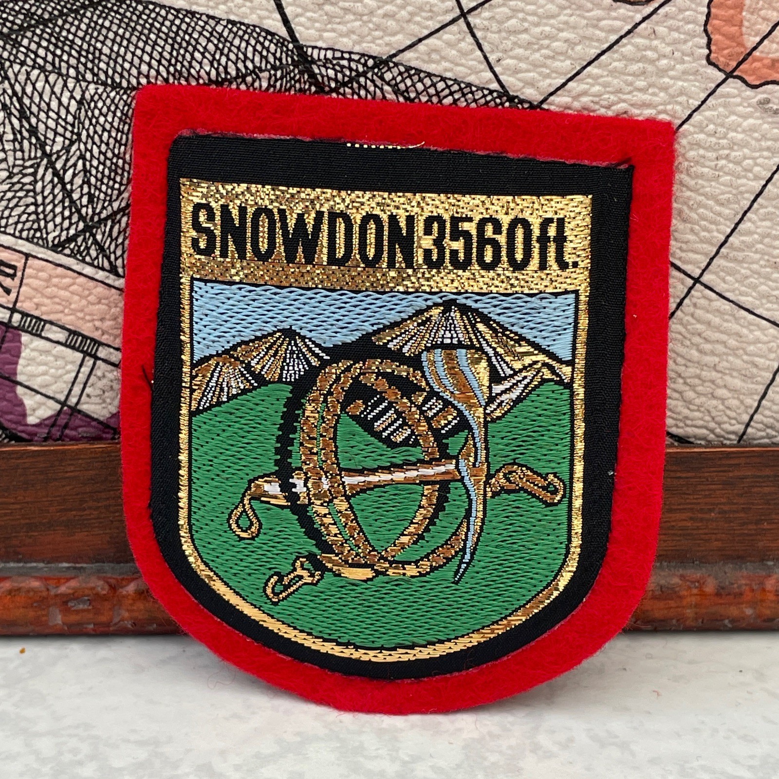 Vintage Snowdon Patch Snowdonia Wales Hiking Summit Climbing Souvenir Badge