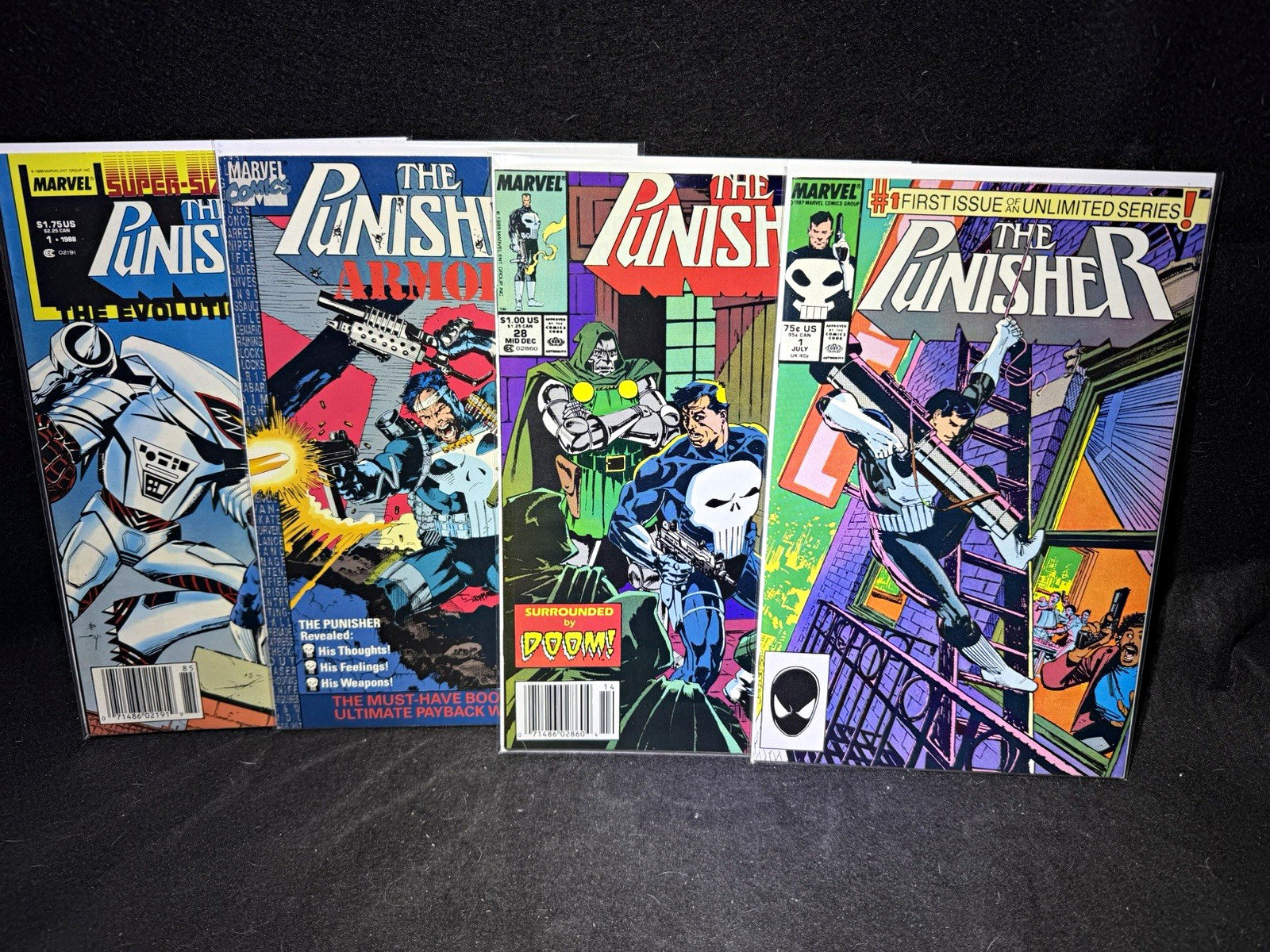 Punisher 1 1987 & 28 + Armory 1 + Annual 1 Evolutionary War Marvel 4 Comic Lot