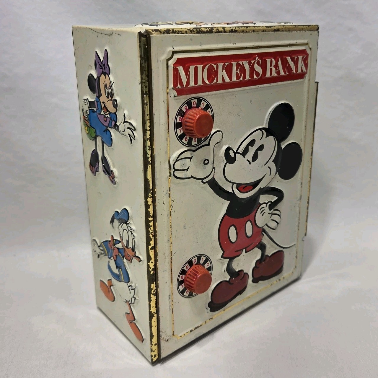 Vintage 1978 Disney Tin Mickey Mouse Safe Bank West Germany Mickey\'s Bank