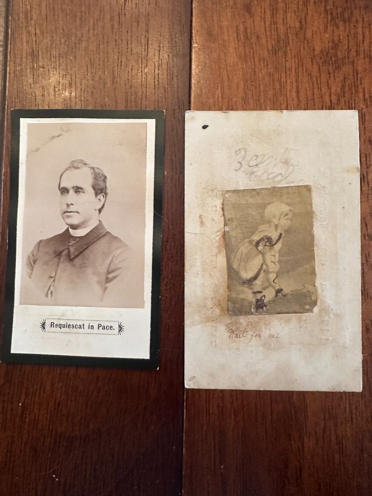 Pair of 19th Century Advertisement/Obituary CDV Cards Pair of 19th Century Advertisement/Obituary CDV Cards