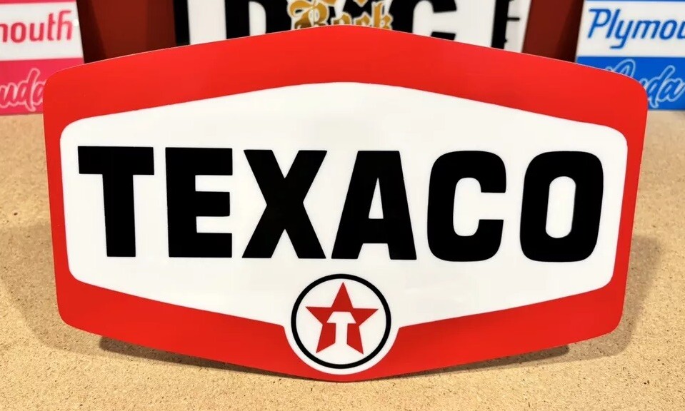 Handmade Texaco Acrylic & Vinyl Sign Many SzsNOT Cheap Tin/NO Printing-Oil & Gas