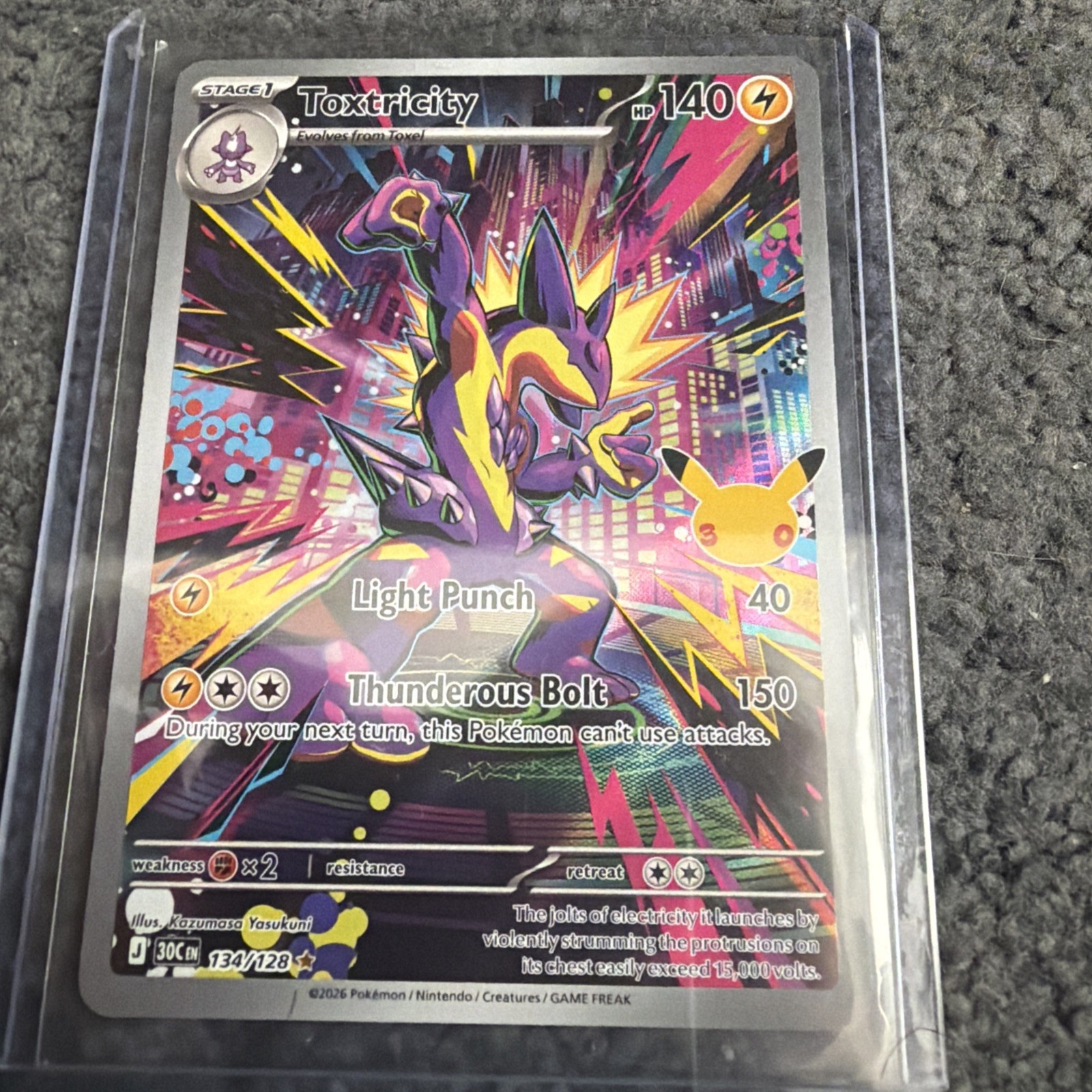 Pokemon Toxtricity 134/128 Illustration Rare IR 30th Anniversary English Pokemon Toxtricity 134/128 Illustration Rare IR 30th Anniversary English
