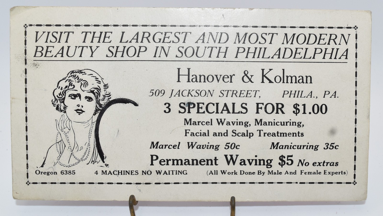 Vintage advertising ink blotter - Hanover and Kolman - Philadelphia 1920\'s
