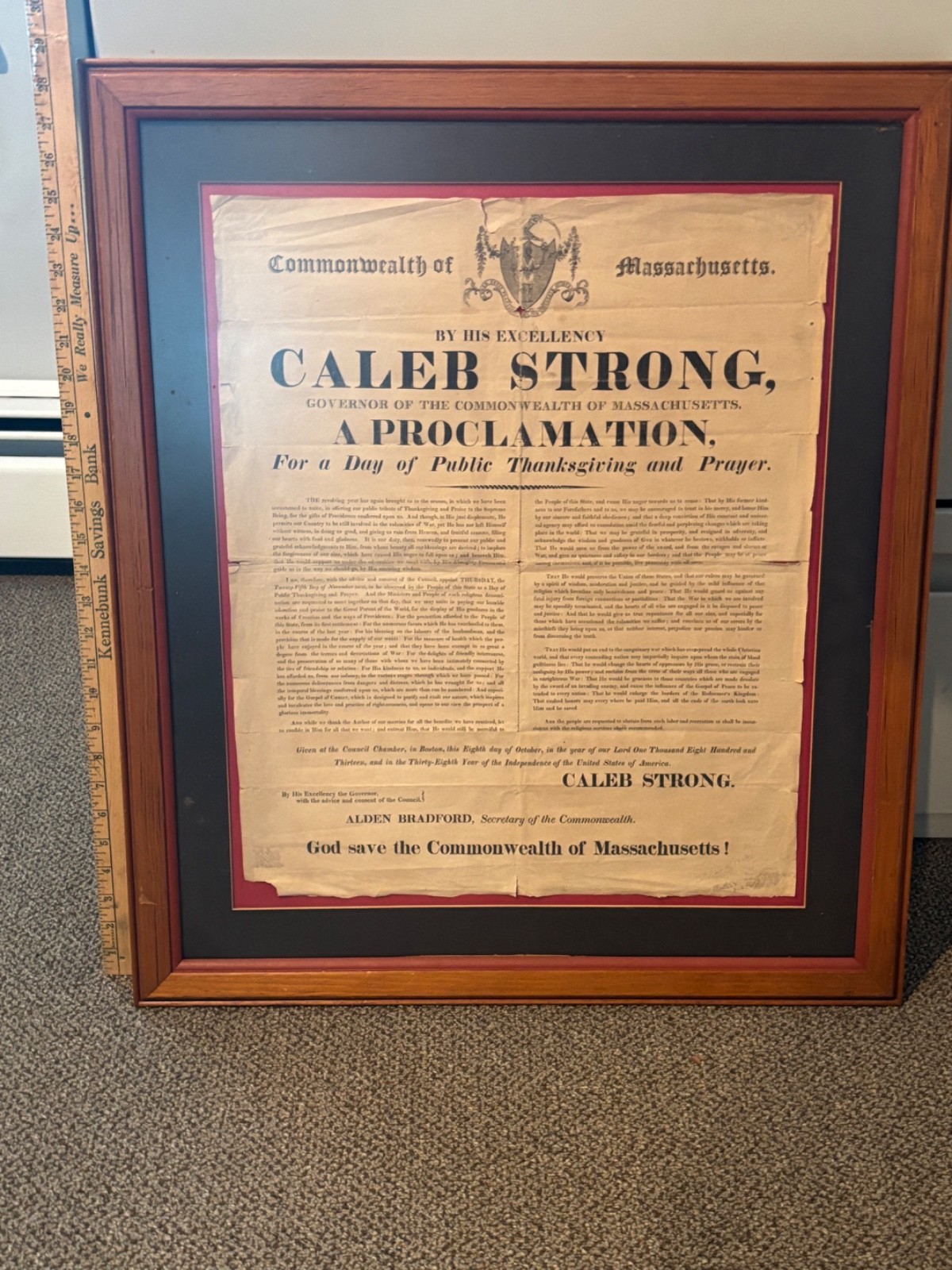 Rare 1813 Thanksgiving Proclamation Document MA War of 1812 Gov Caleb Strong Rare 1813 Thanksgiving Proclamation Document MA War of 1812 Gov Caleb Strong