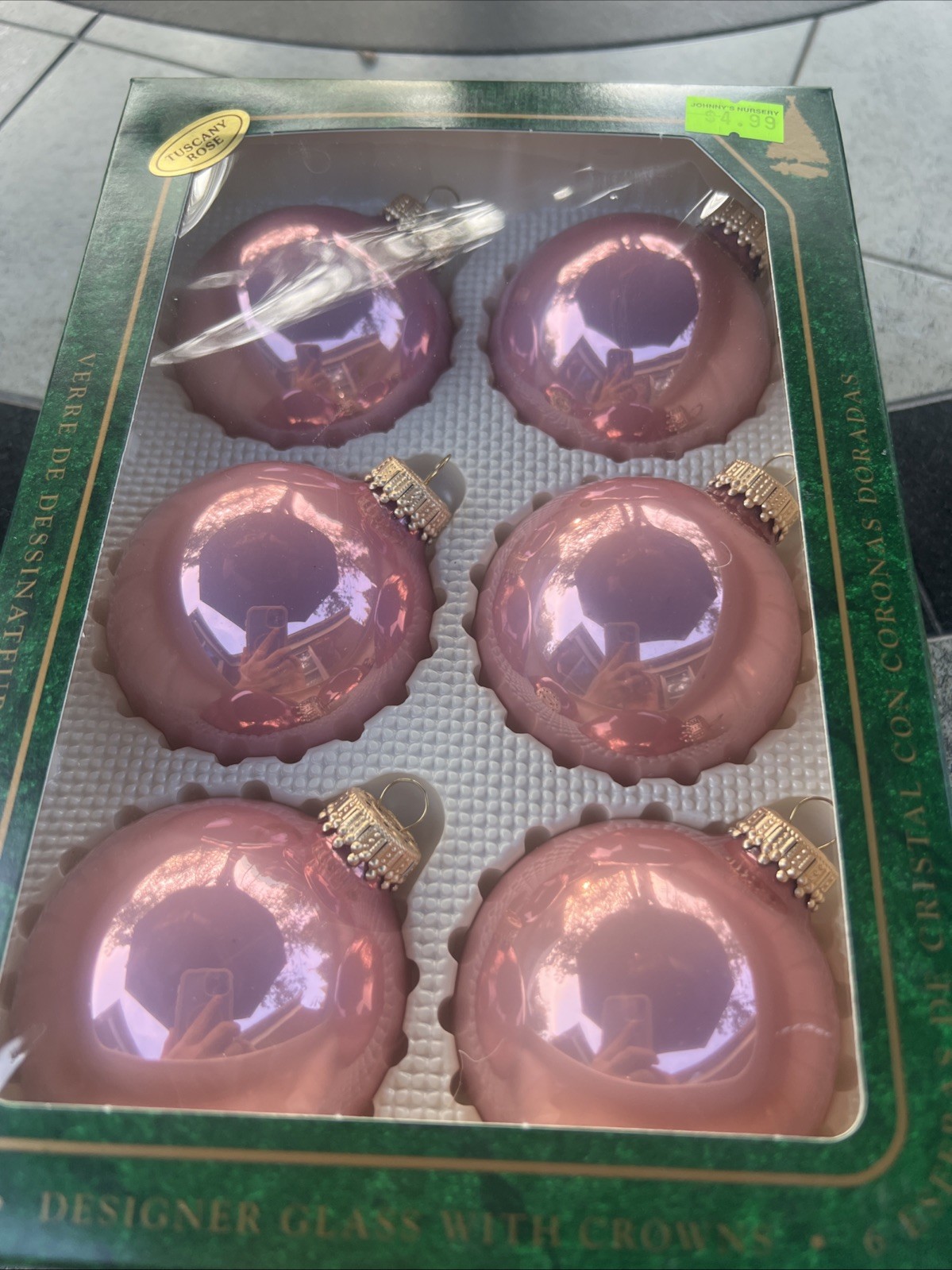 Christmas by Krebs TUSCANY ROSE / PINK Glass Christmas Ornaments MADE IN USA Christmas by Krebs TUSCANY ROSE / PINK Glass Christmas Ornaments MADE IN USA