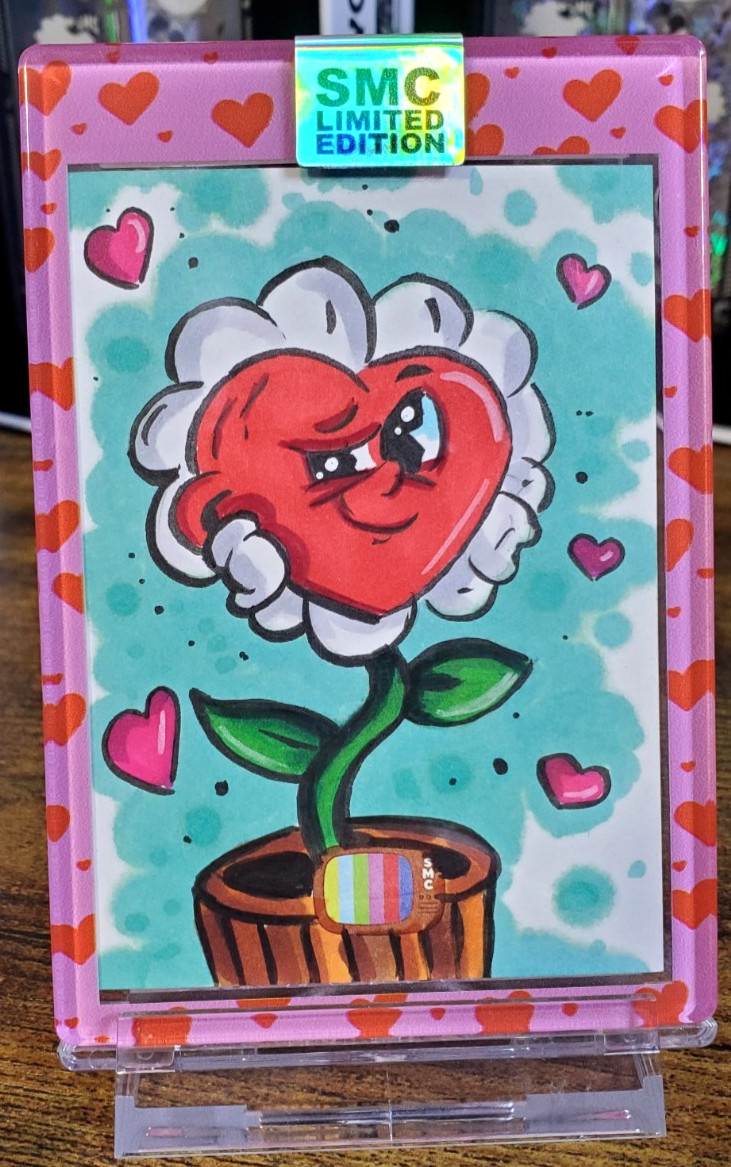 SMC 1/1 Valentine\'s Day SKETCH Card by AARON LAURICH Saturday Morning Cards SMC 1/1 Valentine\'s Day SKETCH Card by AARON LAURICH Saturday Morning Cards