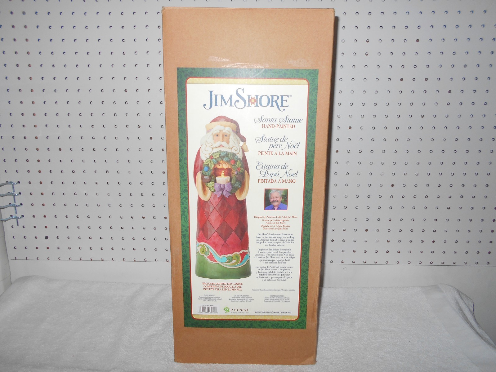 2009 JIM SHORE 1900391 SANTA CLAUS HOLDING WREATH & TEA LIGHT 20\