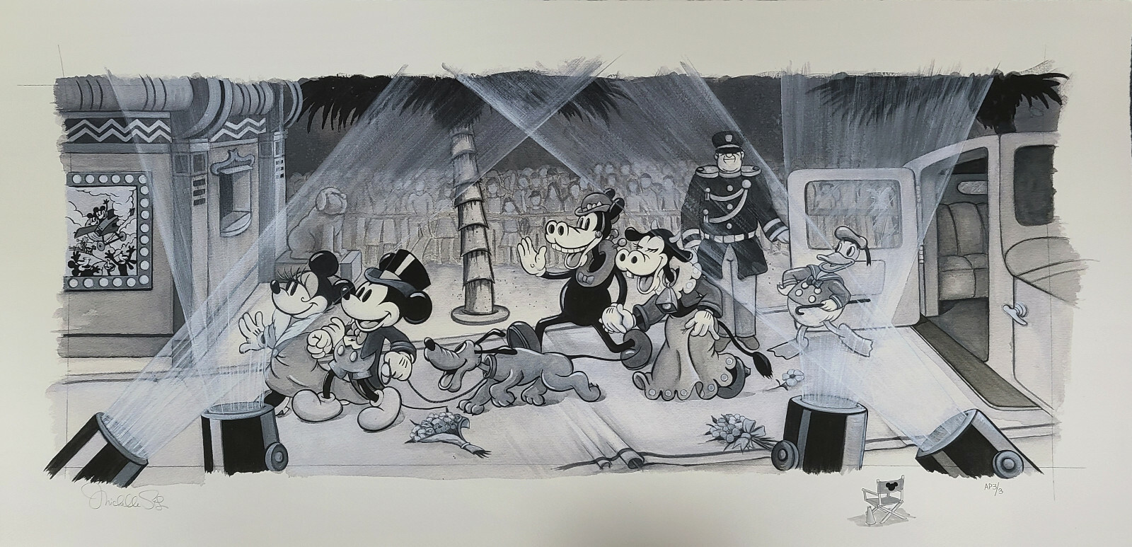 Disney Fine Art Limited Edition Paper Mickey+Minnie-A Night Of Stars-St. Laurent