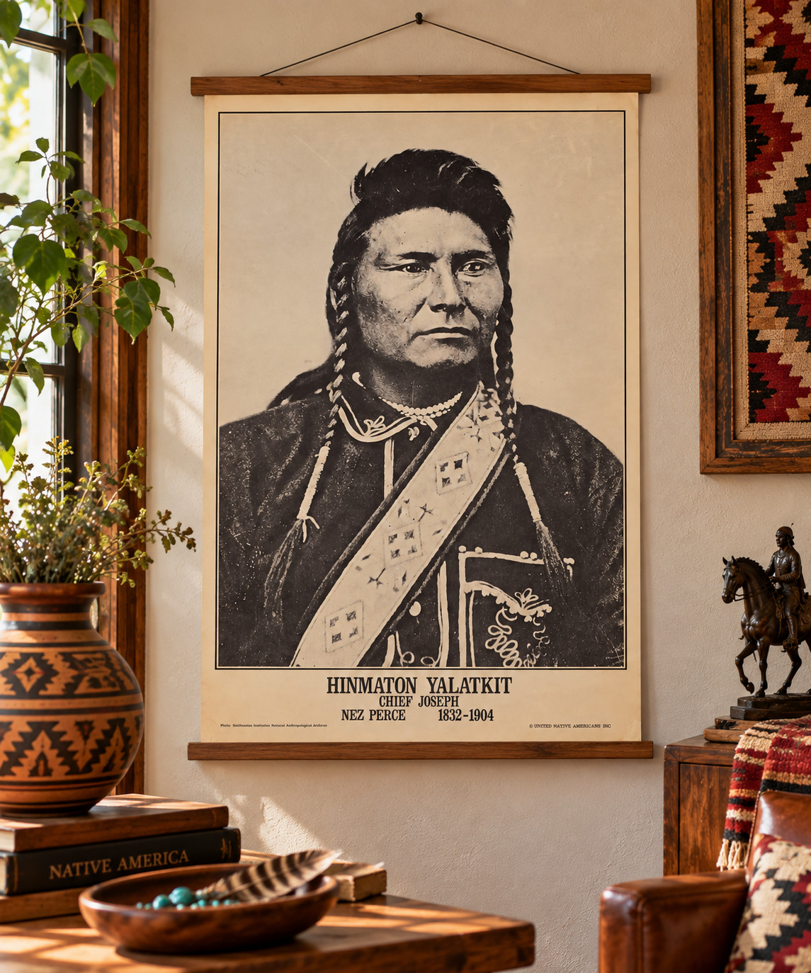 Vintage 1970s Chief Joseph Nez Perce Poster United Native Americans Inc 35\