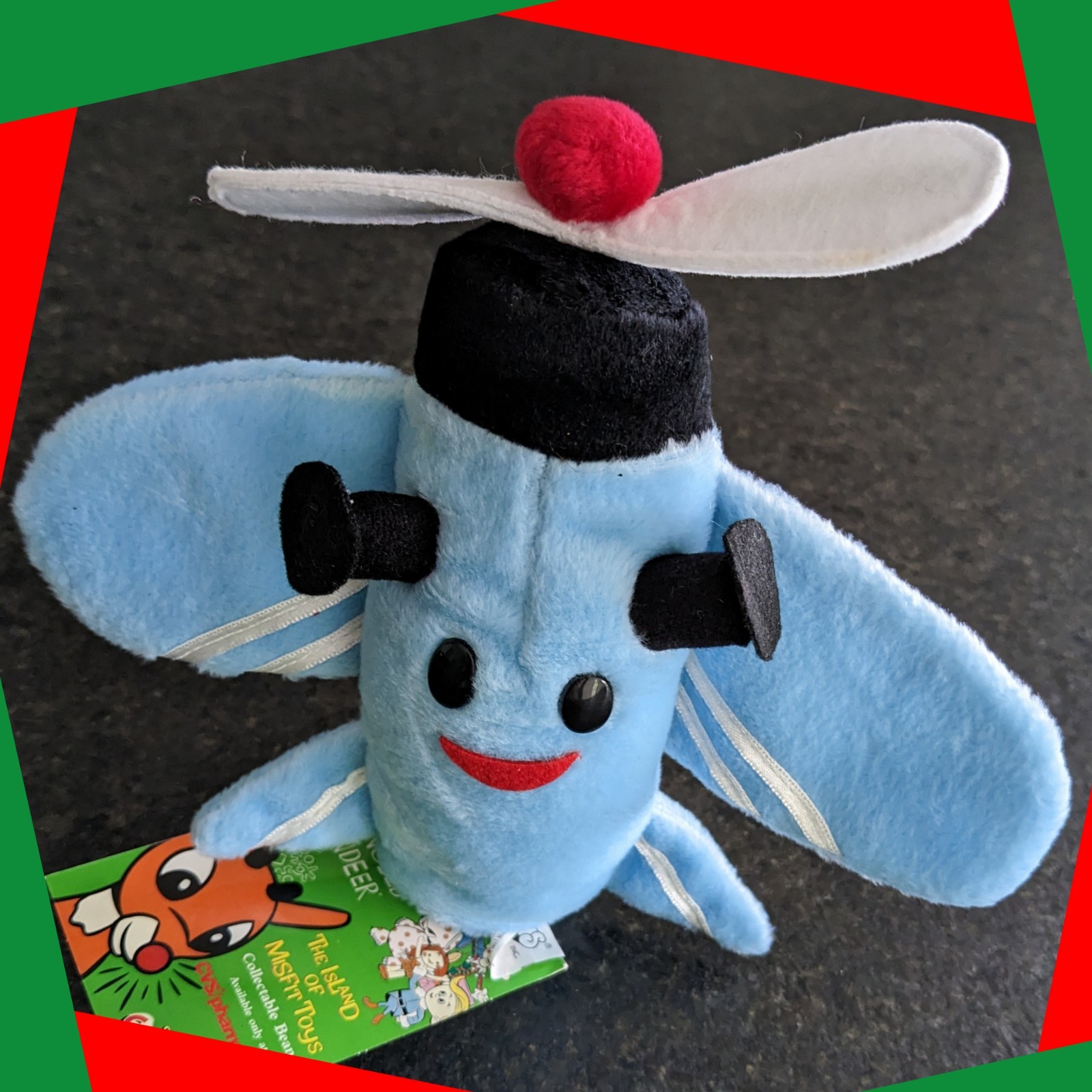 🎄❄️ Rudolph the Red-Nosed Reindeer Misfit Plane Plush • 1999 CVS Stuffins NWT🎄
