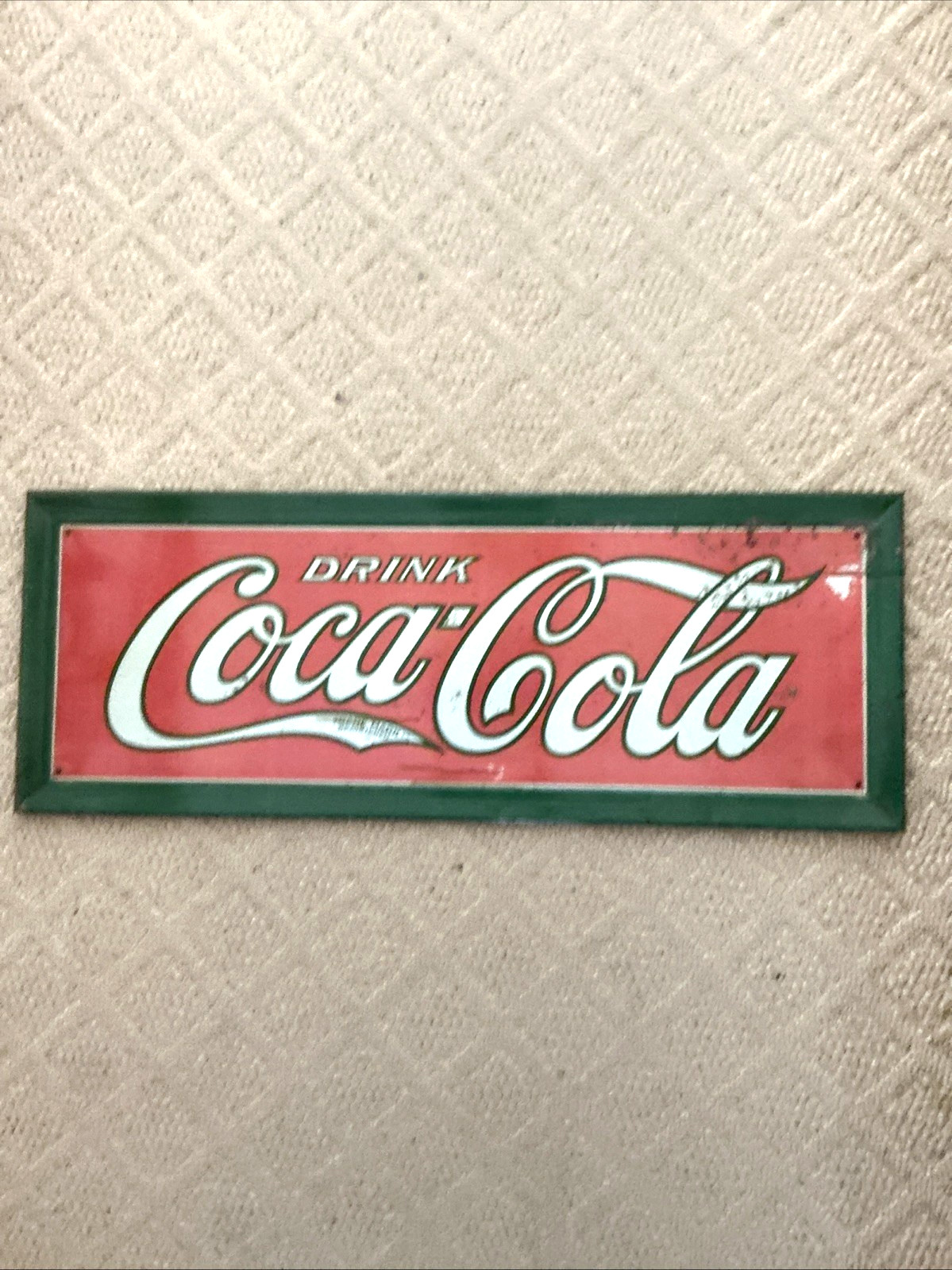 1920's Coca Cola Tin Sign H.D. Beach Co Coshocton, Ohio
