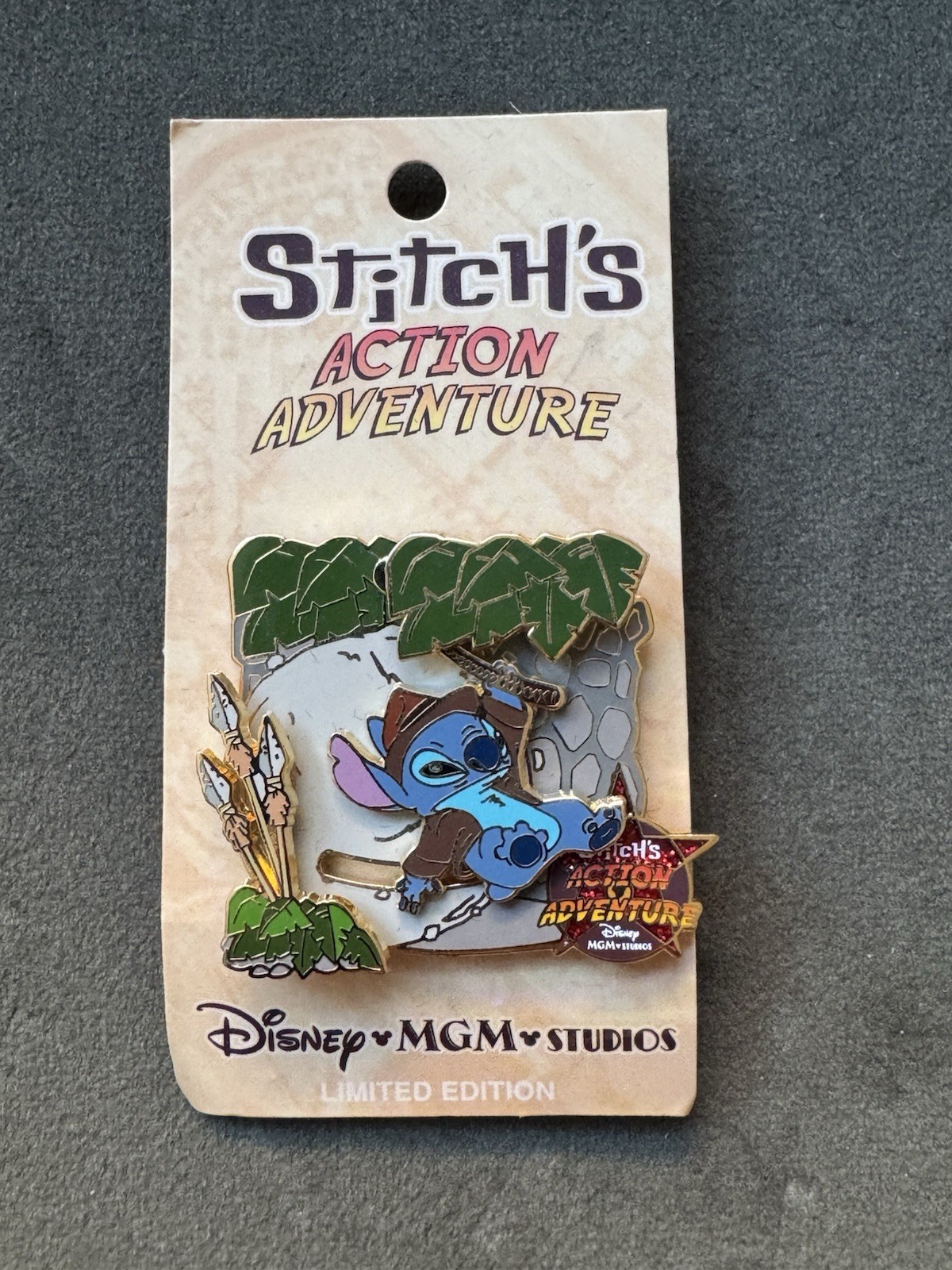 Stitch’s Action Adventure Disney MGM Studios Indiana Jones Htf Pin