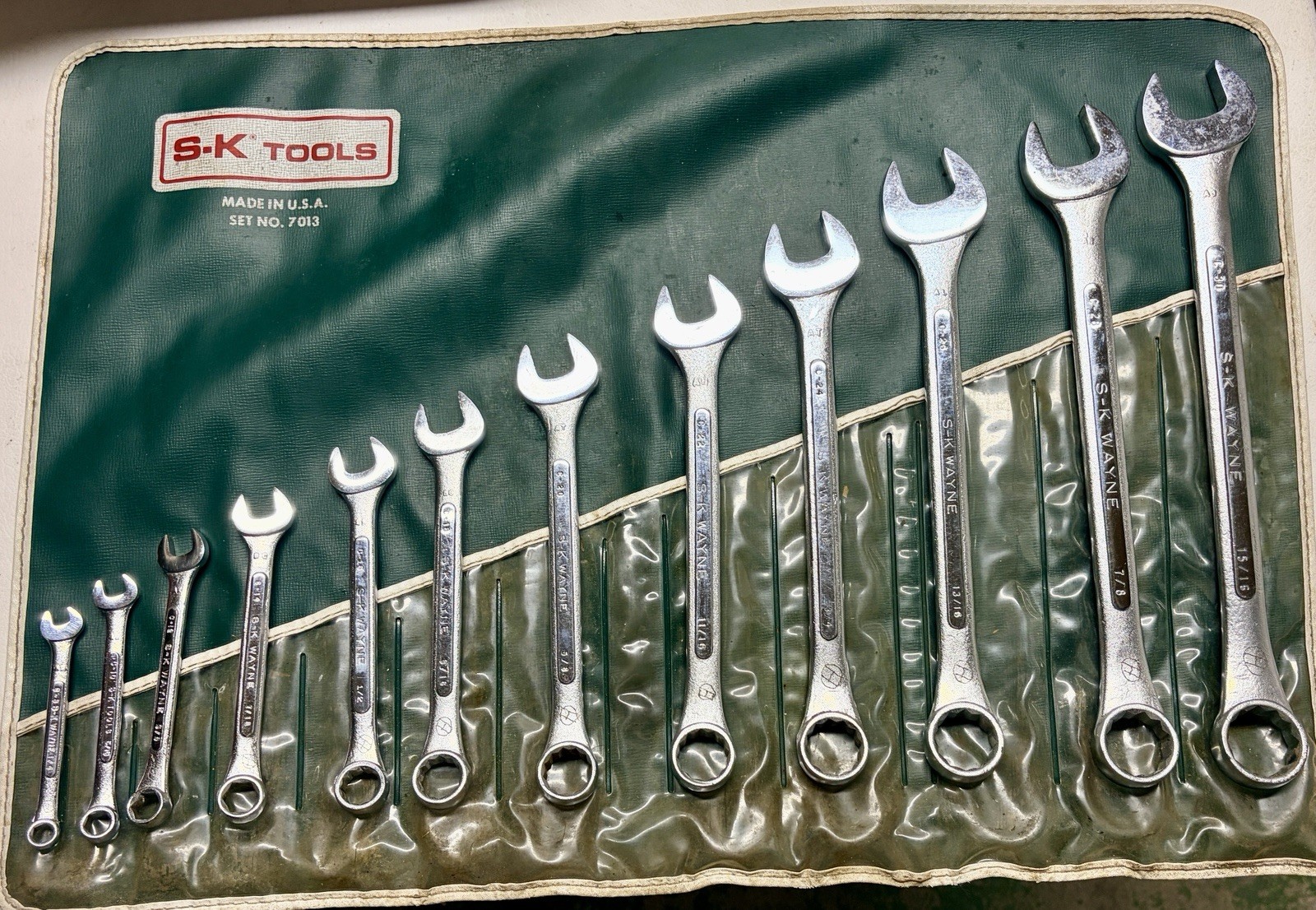 Rare 1964-1968 SK S-K TOOLS 13PC SAE  WRENCH SET 1/4\