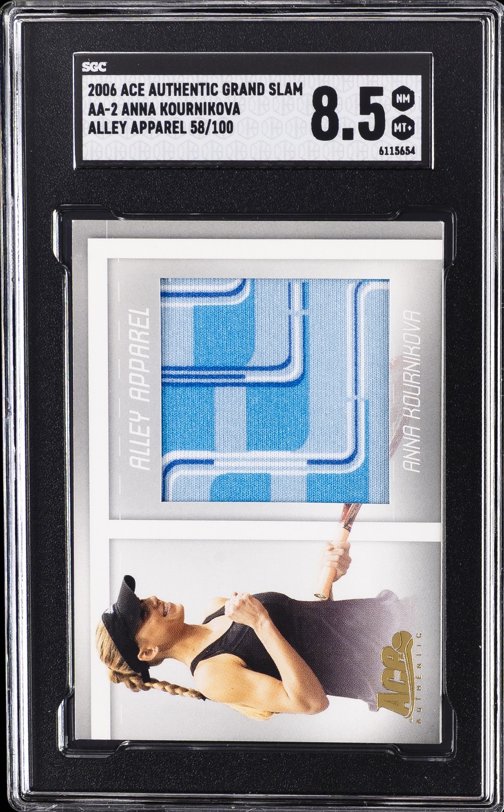2006 ACE AUTHENTIC GRAND SLAM ALLEY APPAREL 58/100 #AA-2 ANNA KOURNIKOVA SGC 8.5