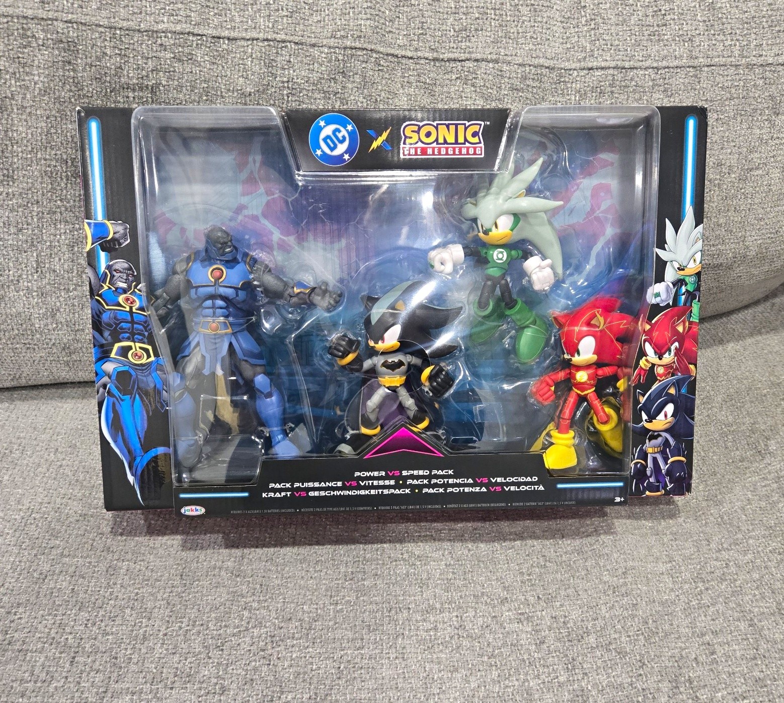 DC x Sonic the Hedgehog Power VS Speed 4-Pack Figures Jackks Pacific New Sealed